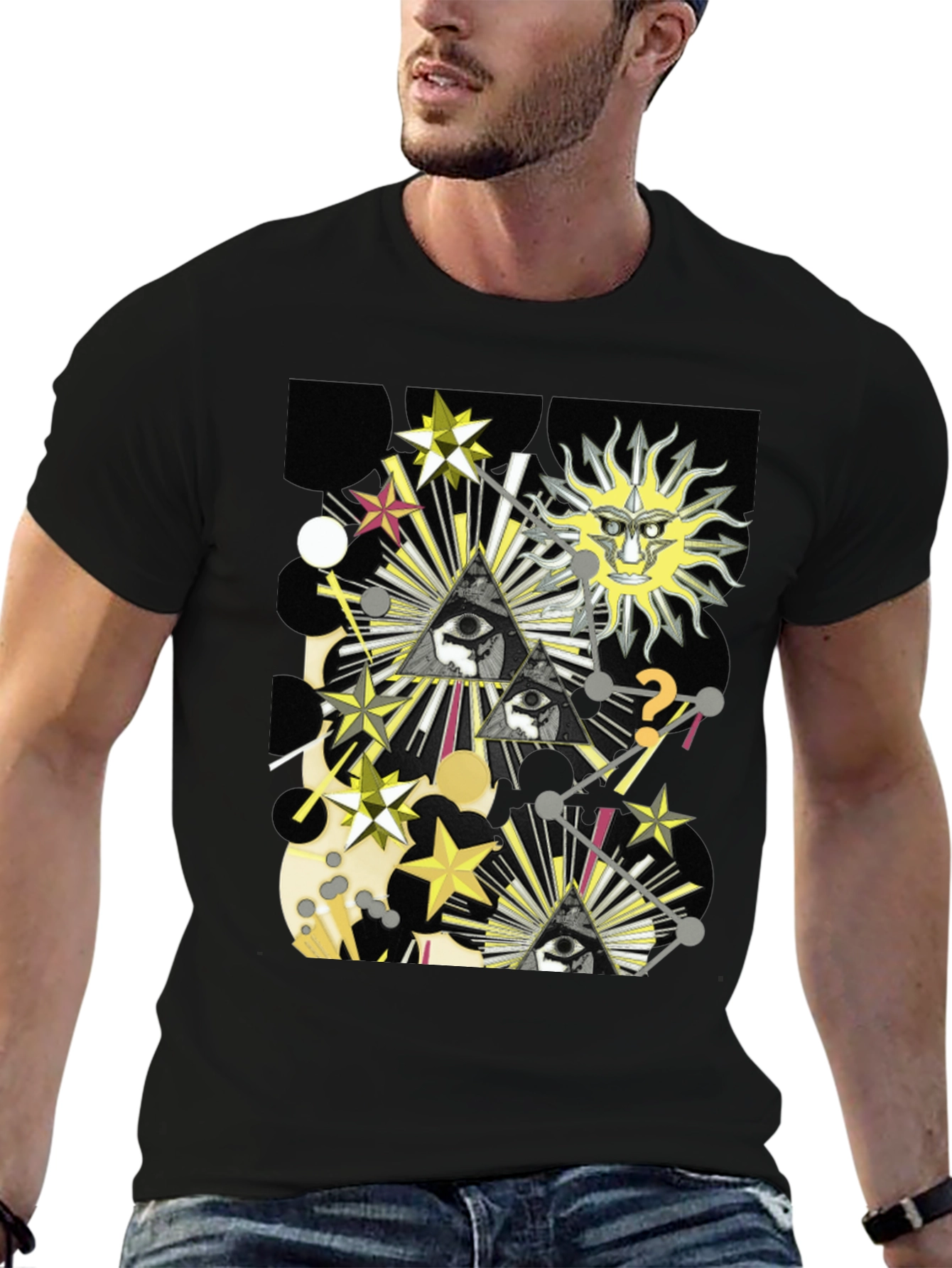 Mystic Eye Pyramid Graphic Black T-Shirt