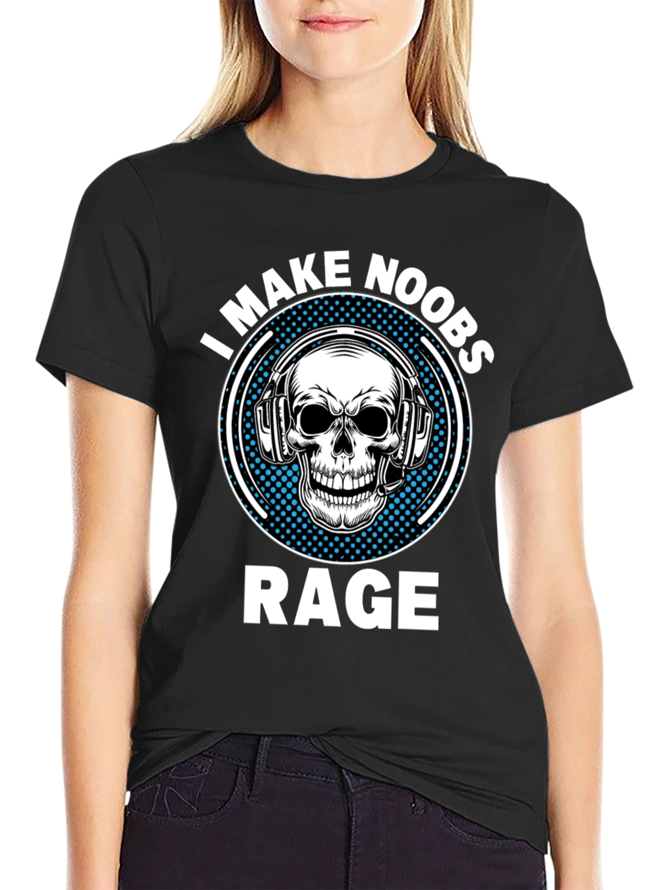 I Make Noobs Rage Skull Gaming T-Shirt