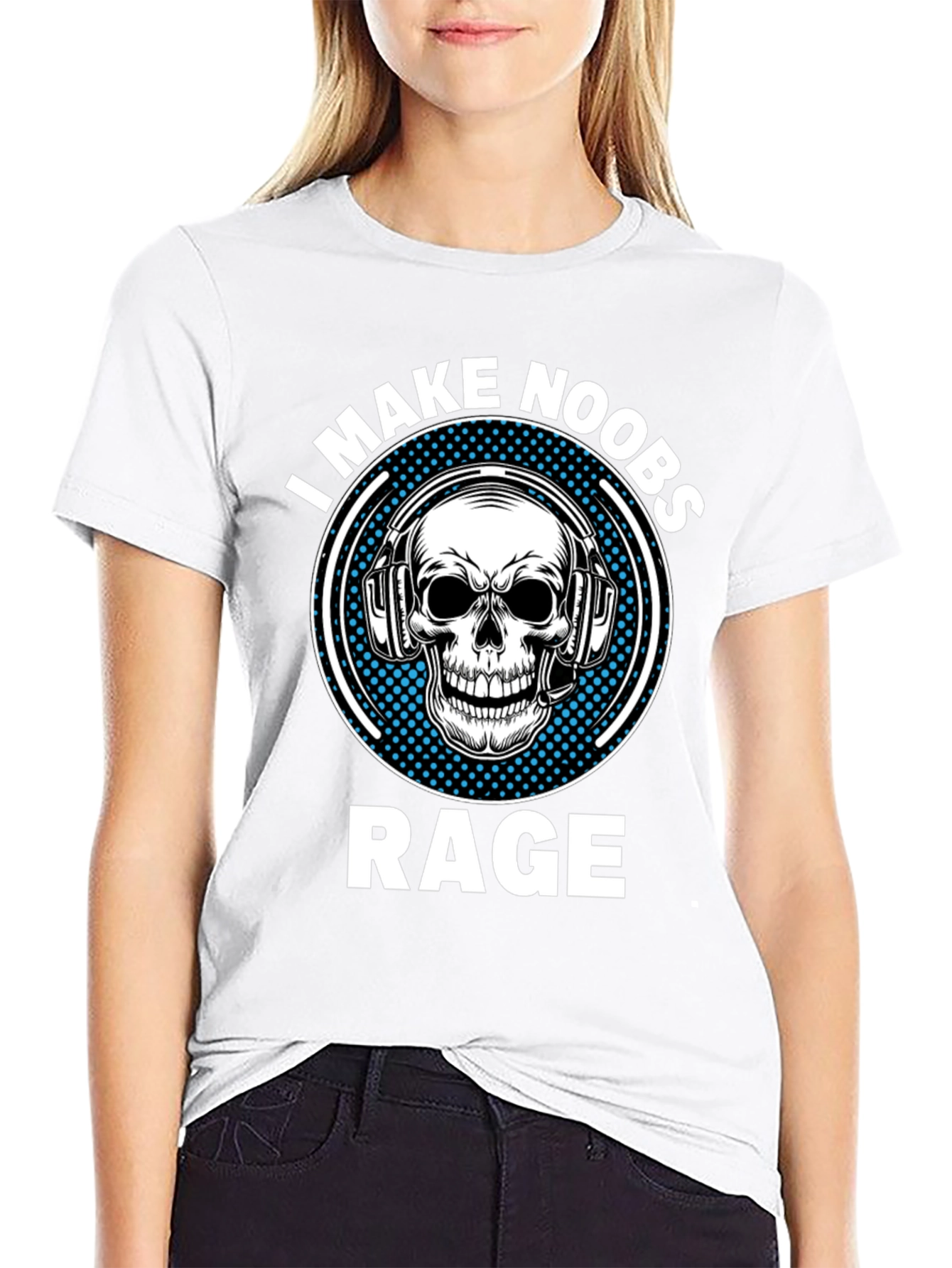 I Make Noobs Rage Skull Gaming T-Shirt