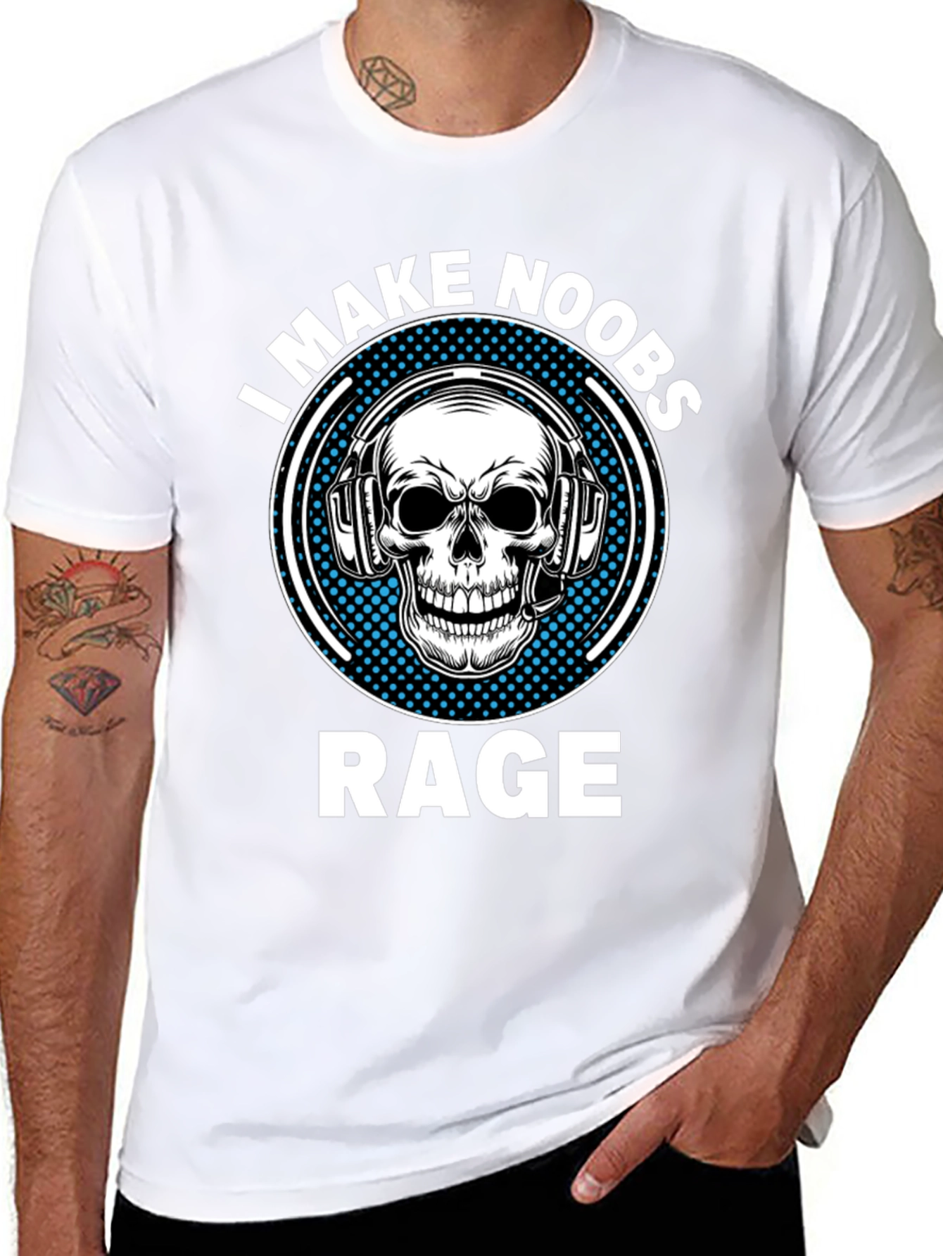 I Make Noobs Rage Skull Gaming T-Shirt