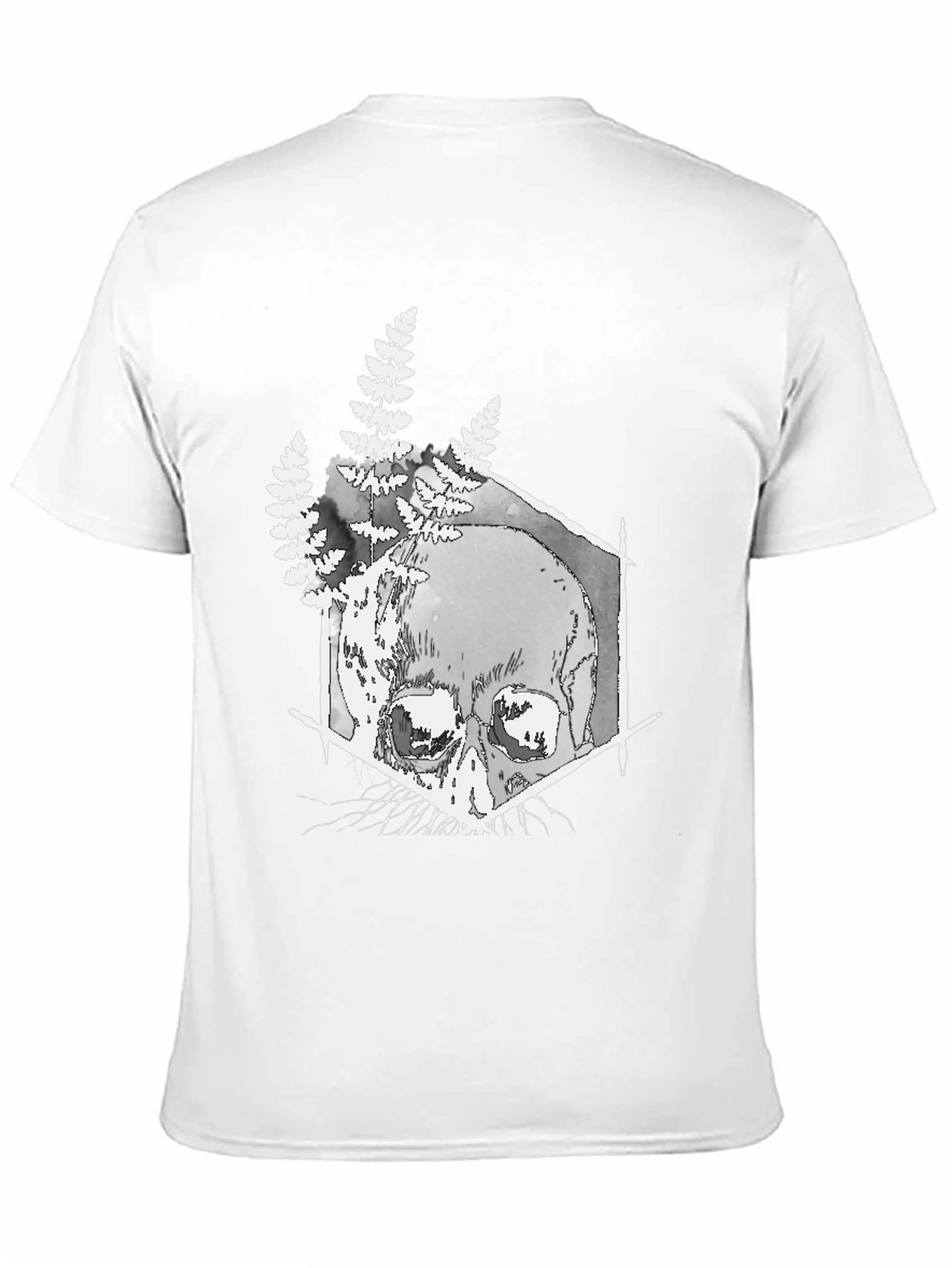 Skull & Fern Graphic T-Shirt - Black