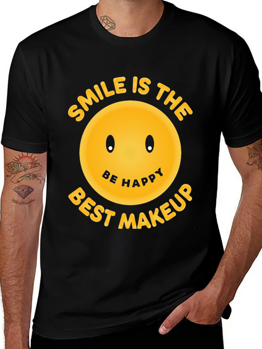 Smile is the Best Makeup T-Shirt - Unisex Black Tee