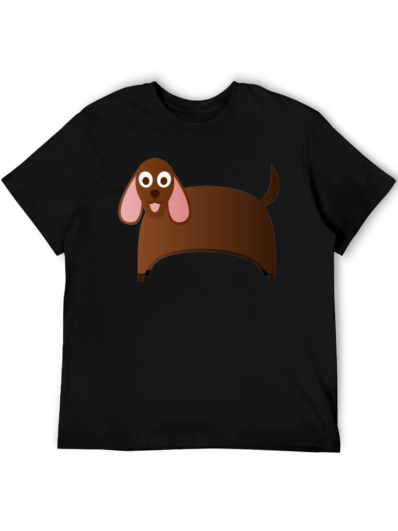 Cartoon Dog Graphic T-Shirt - Black Cotton Tee