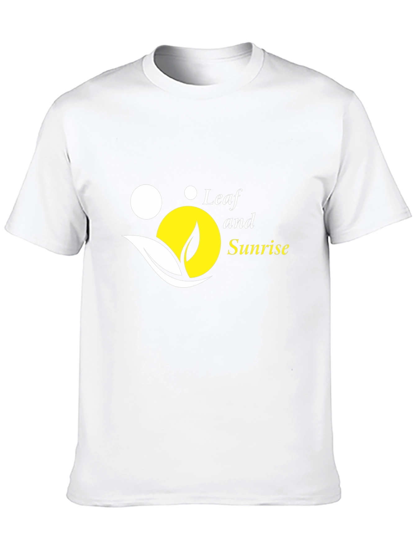 Leaf and Sunrise Graphic Black T-Shirt