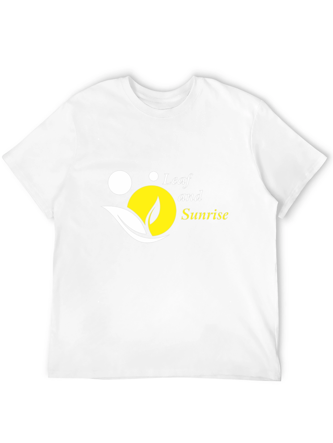 Leaf and Sunrise Graphic Black T-Shirt