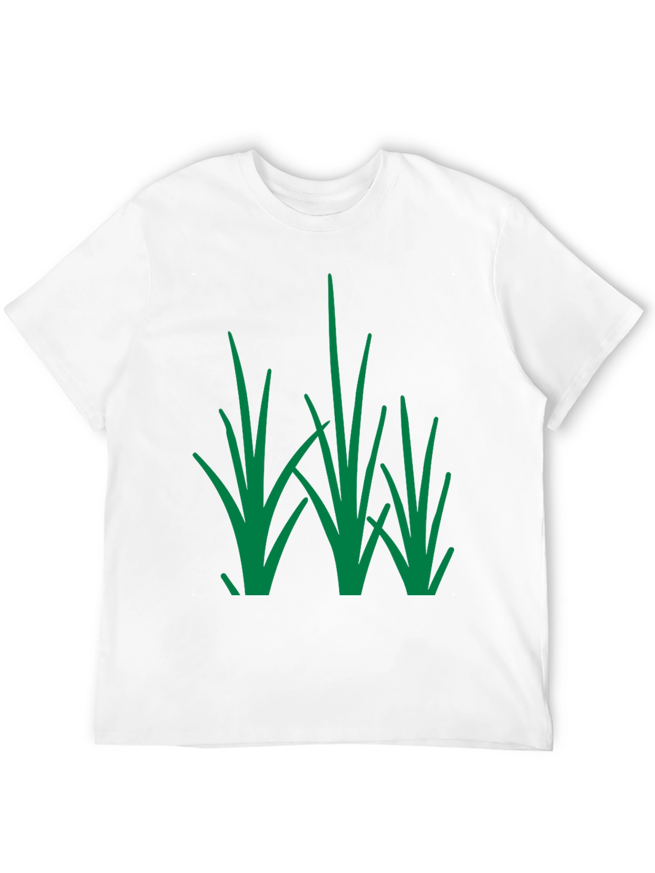 Green Grass Design Black T-Shirt