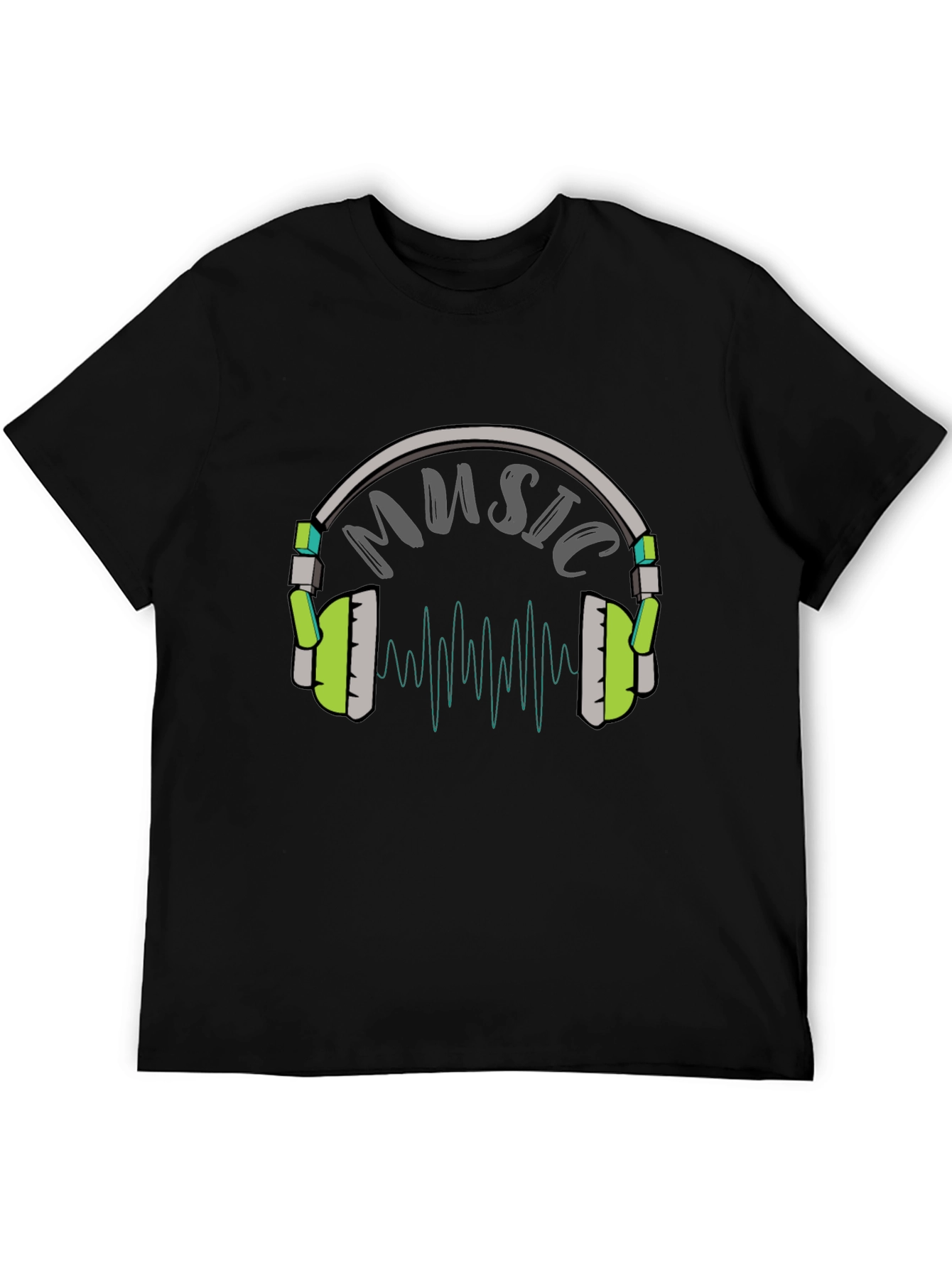Music Headphone Graphic Tee - Black T-Shirt