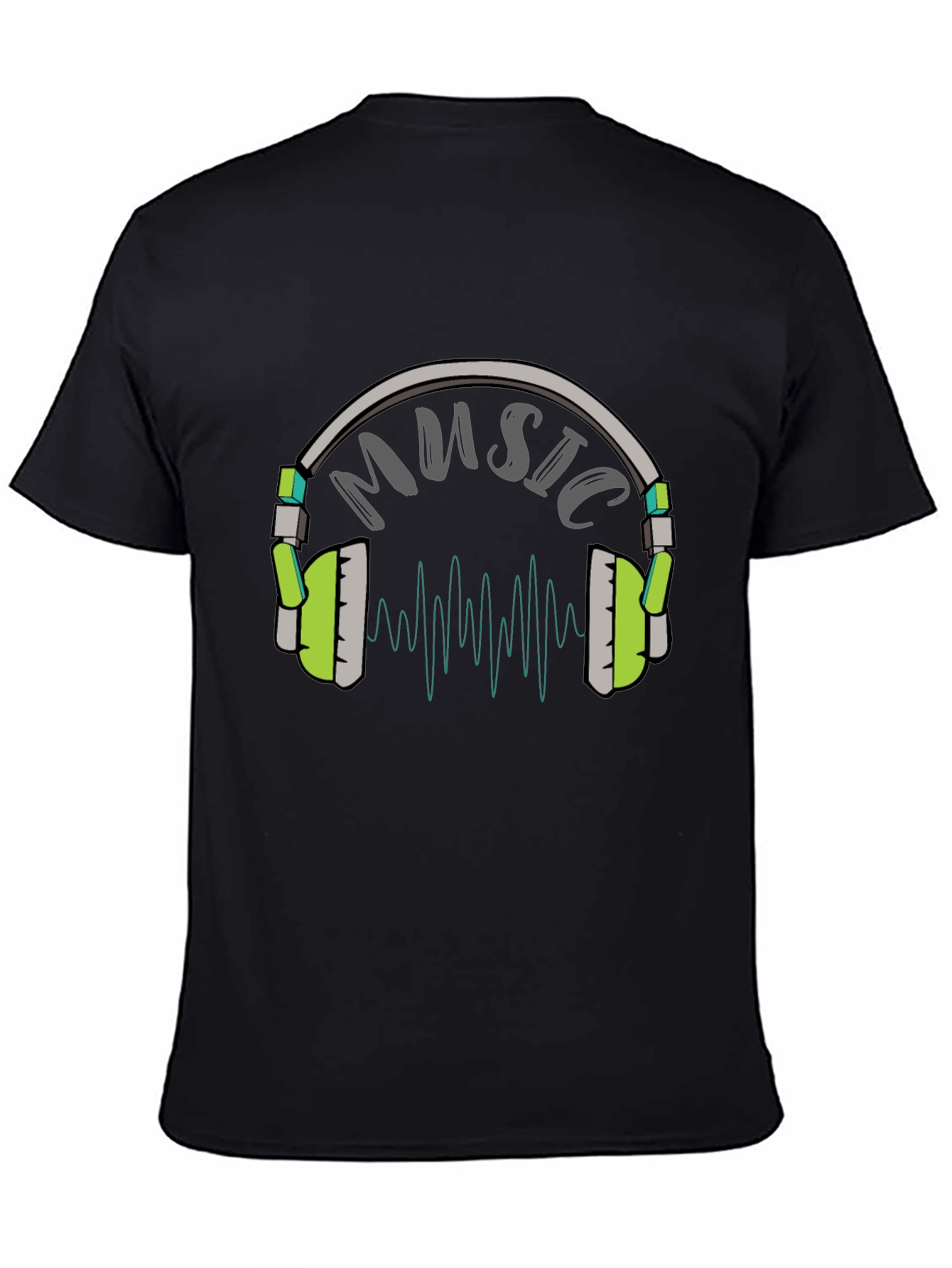 Music Headphone Graphic Tee - Black T-Shirt