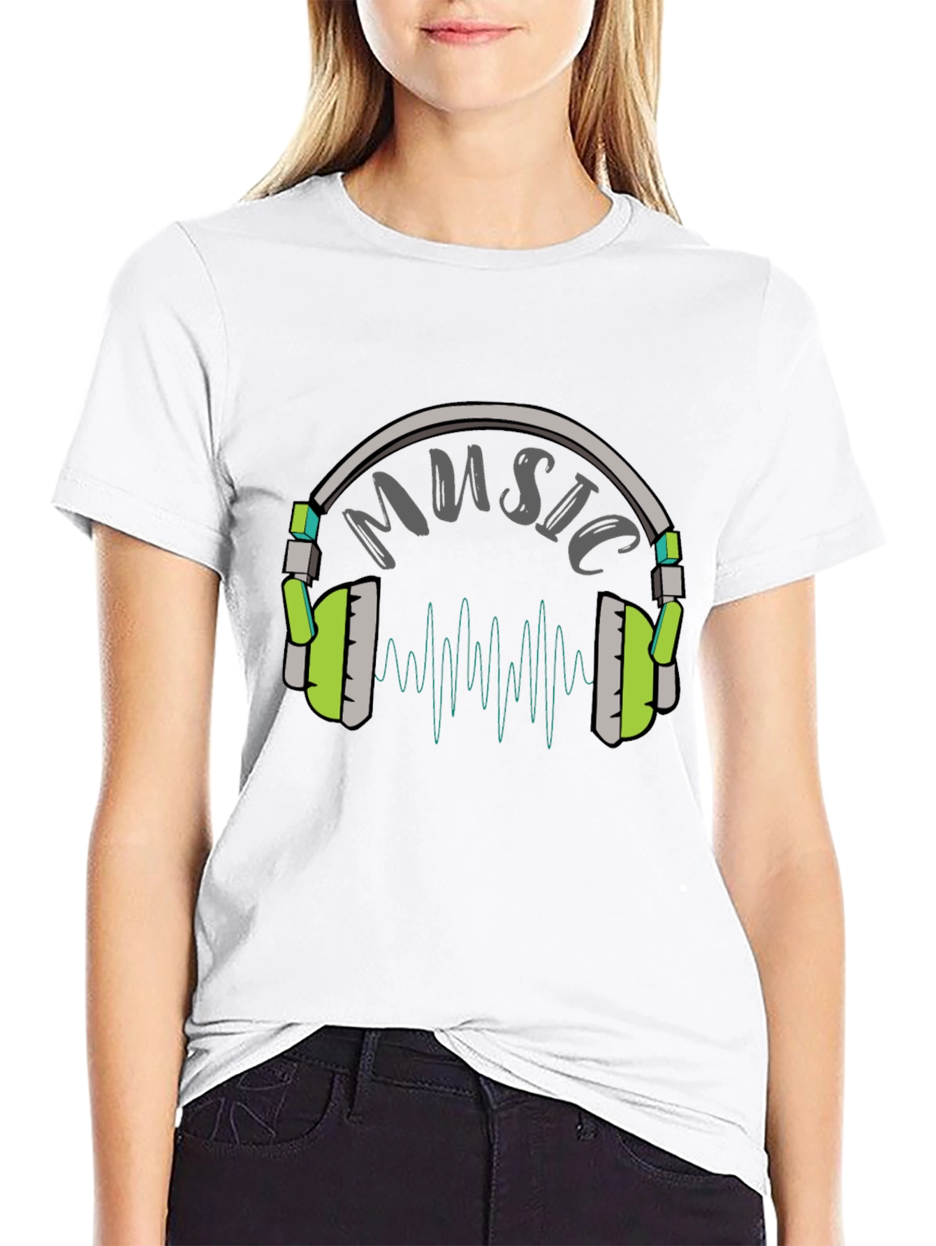 Music Headphone Graphic Tee - Black T-Shirt