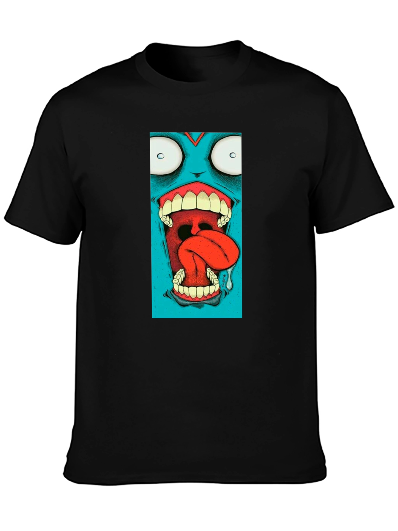 Monster Graphic Print Black T-Shirt