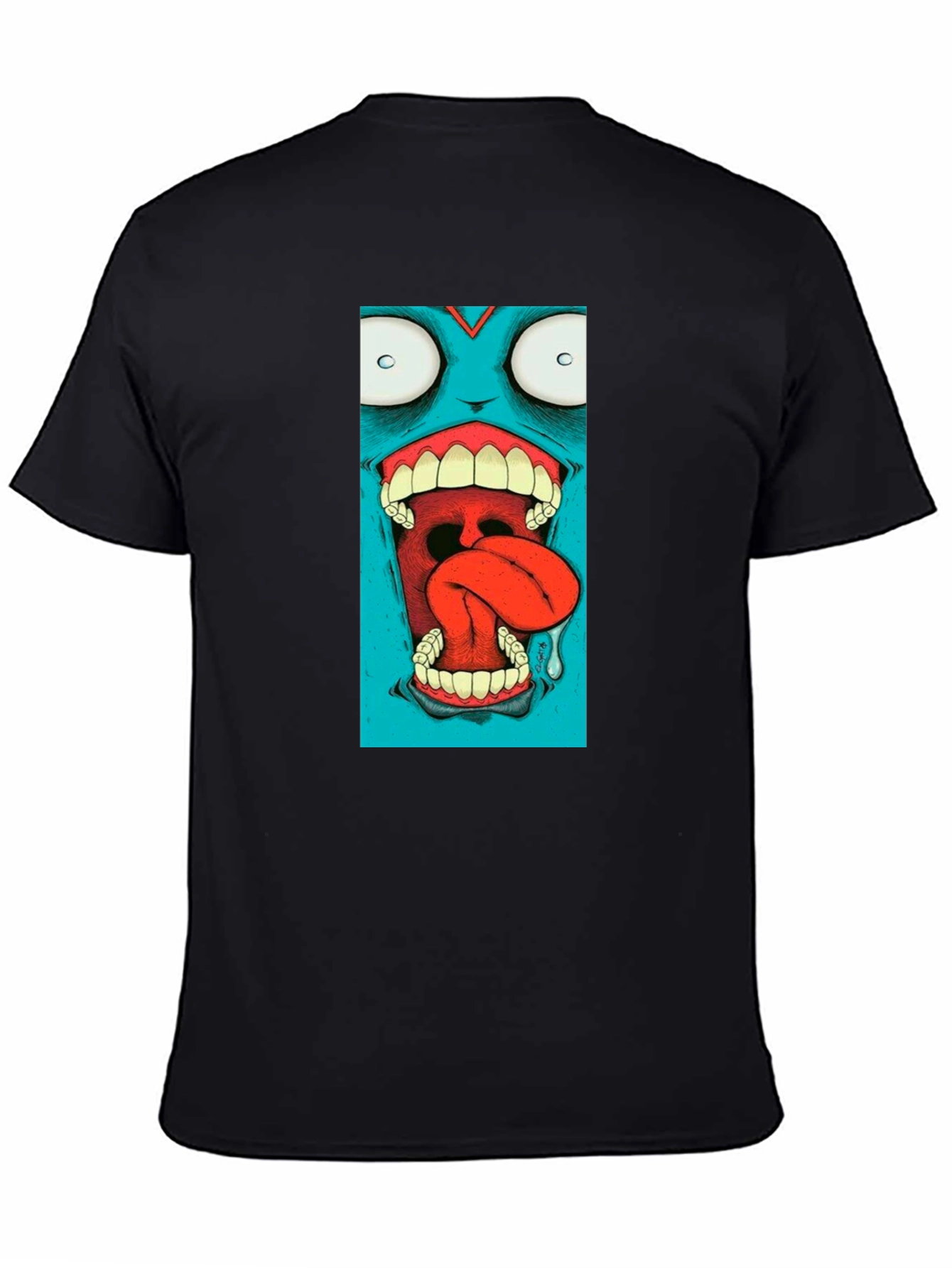 Monster Graphic Print Black T-Shirt