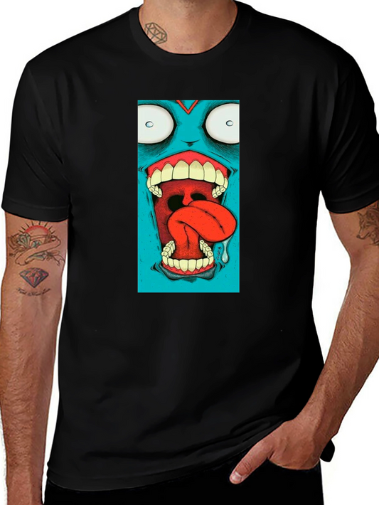 Monster Graphic Print Black T-Shirt