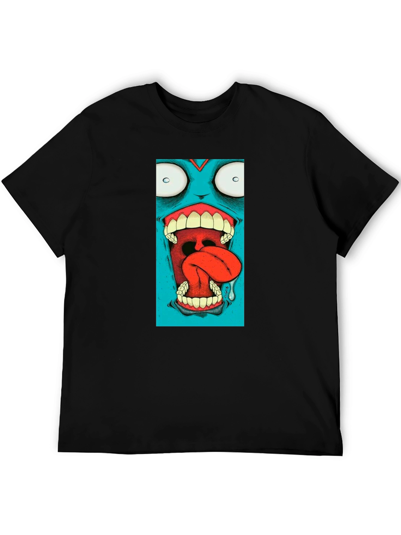 Monster Graphic Print Black T-Shirt