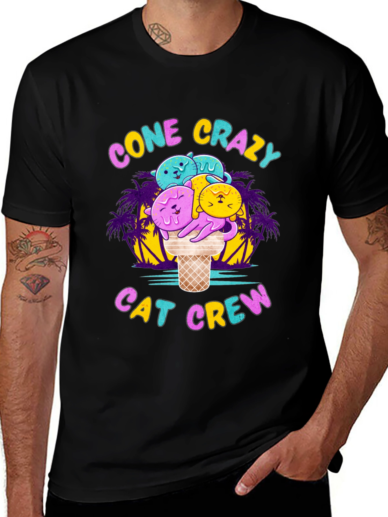 Cone Crazy Cat Crew Black T-Shirt