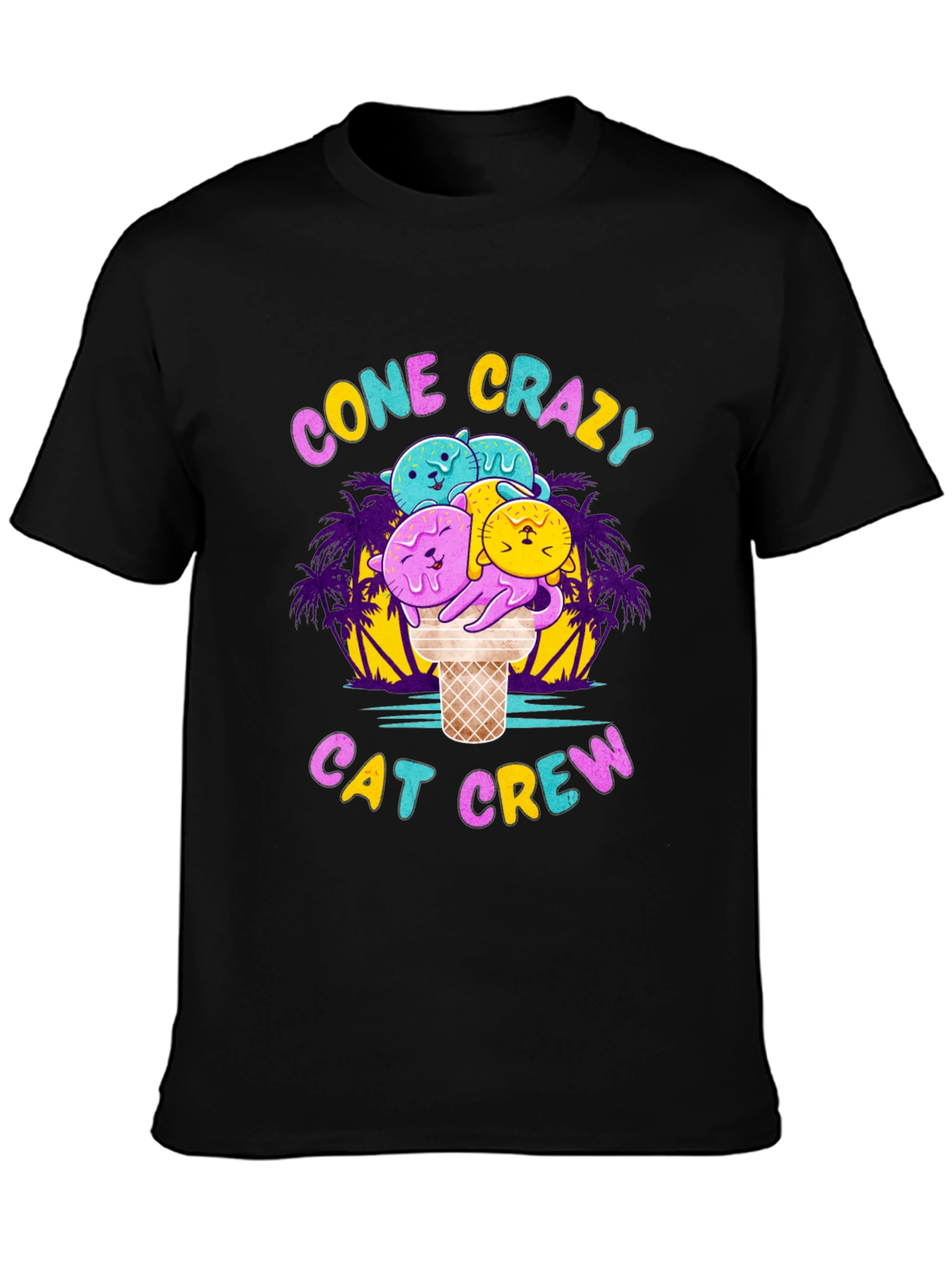 Cone Crazy Cat Crew Black T-Shirt