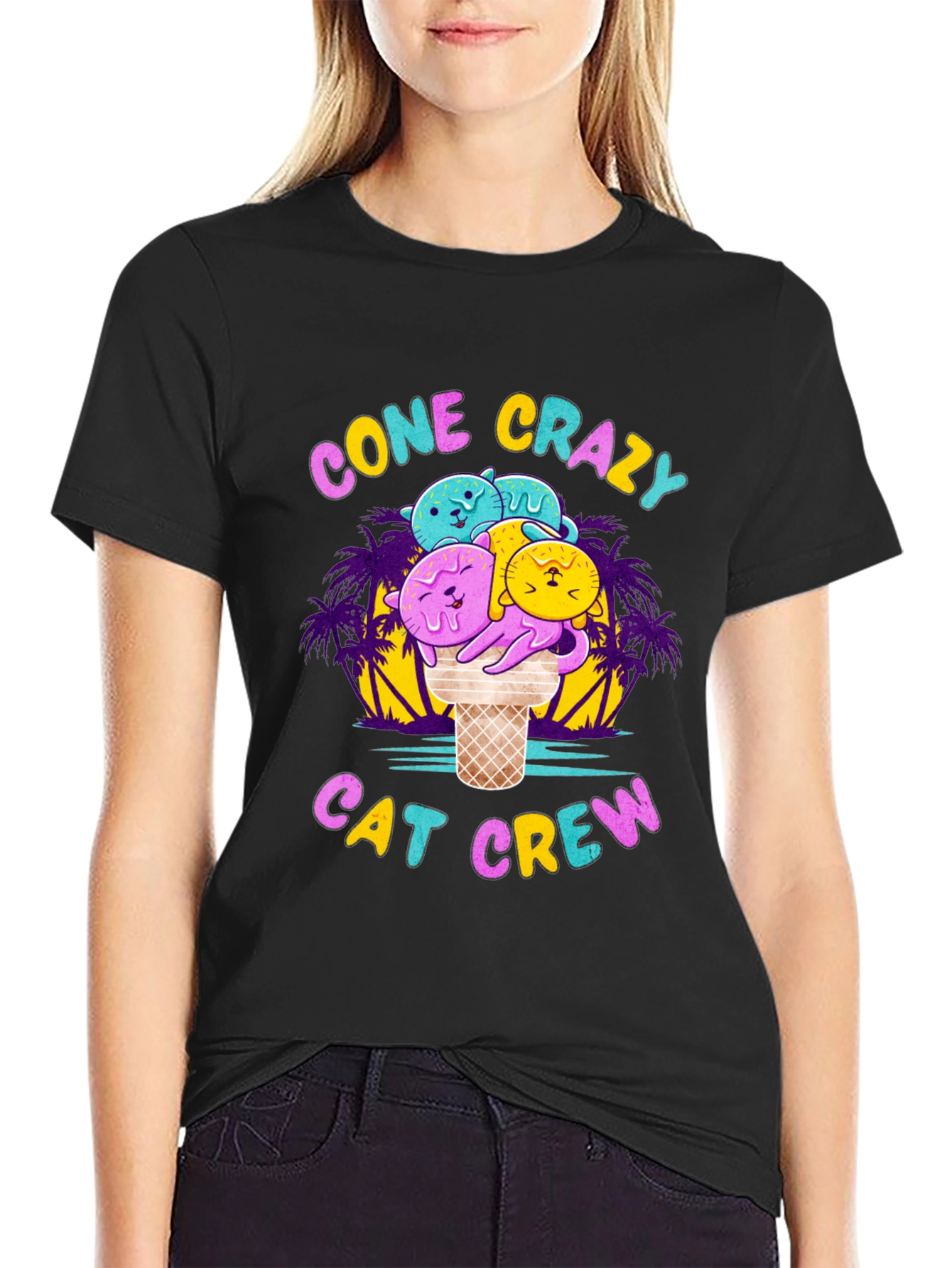 Cone Crazy Cat Crew Black T-Shirt