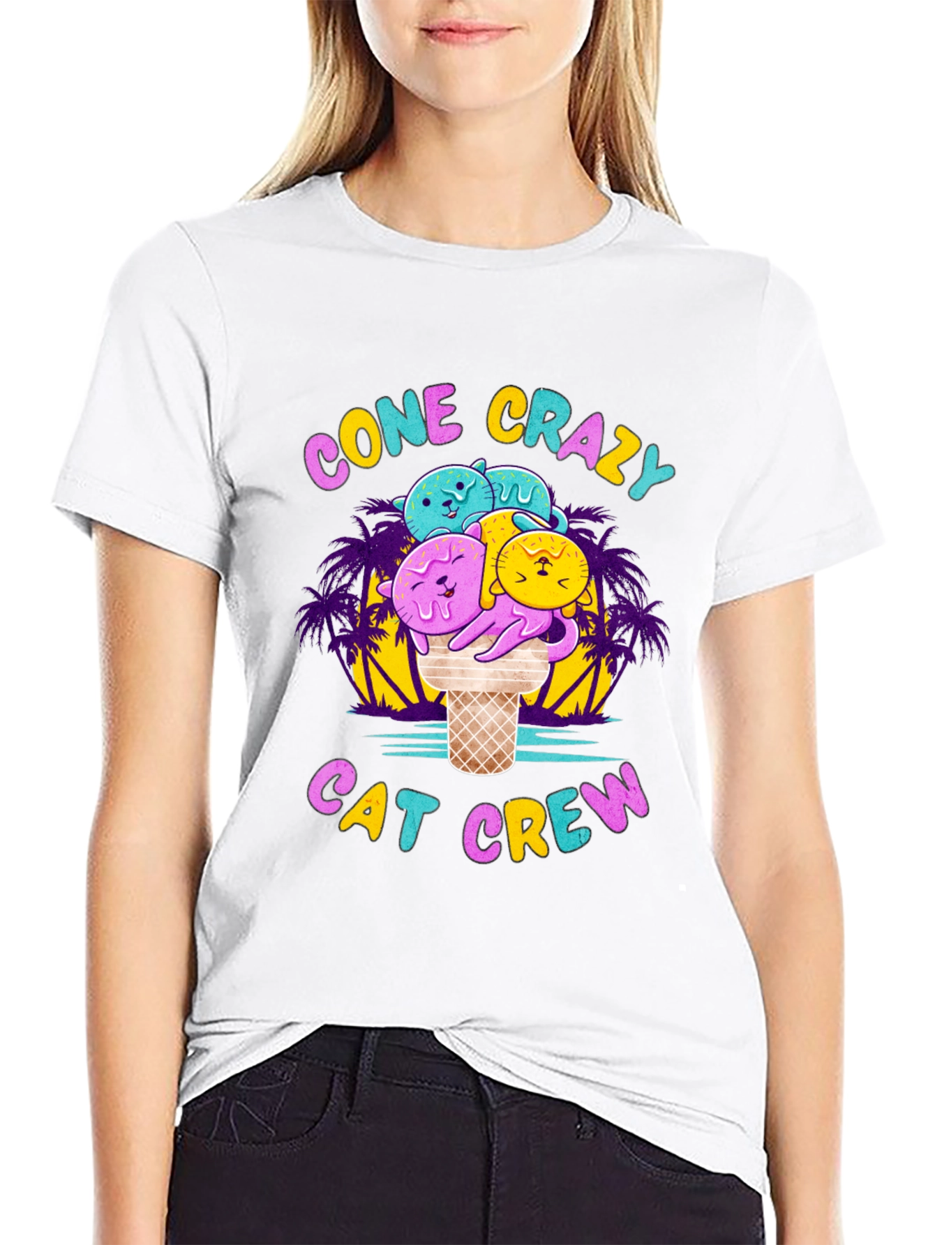 Cone Crazy Cat Crew Black T-Shirt