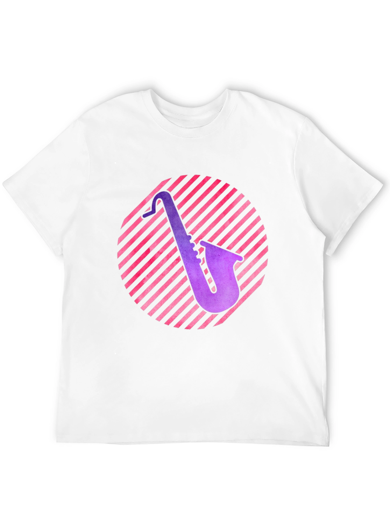 Saxophone Circle Graphic Tee - Black Cotton Shirt