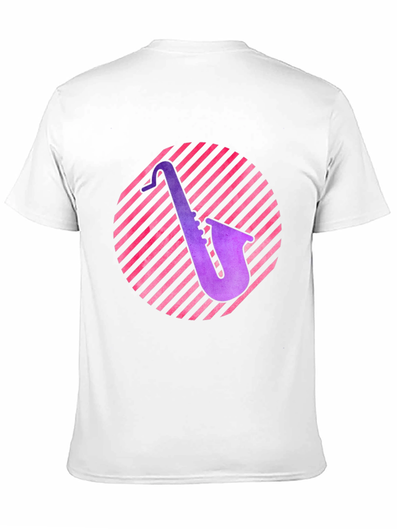 Saxophone Circle Graphic Tee - Black Cotton Shirt