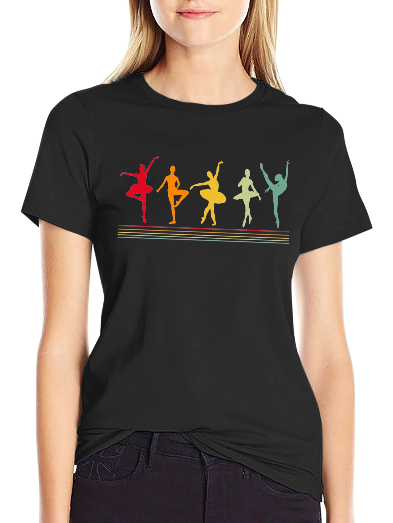 Ballet Dancer Silhouette Graphic T-Shirt