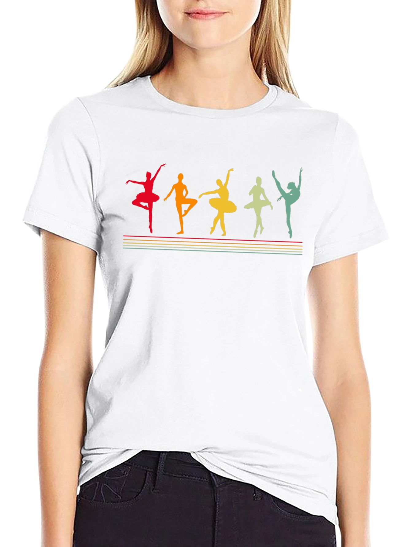 Ballet Dancer Silhouette Graphic T-Shirt