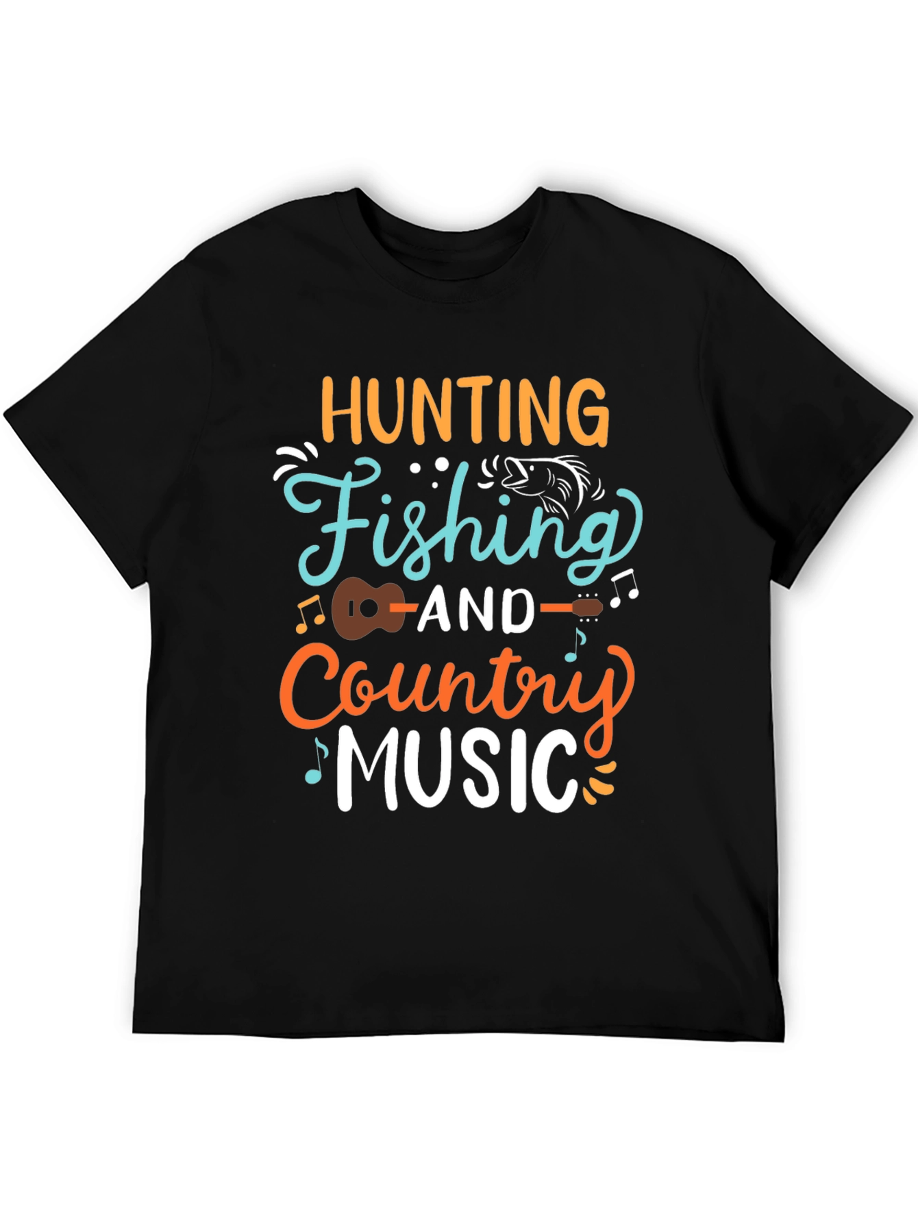 Hunting Fishing Country Music Graphic T-Shirt