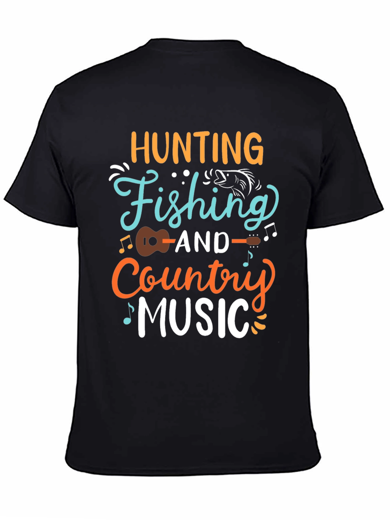 Hunting Fishing Country Music Graphic T-Shirt