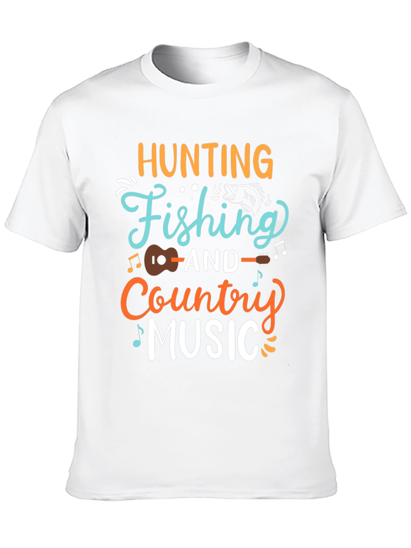 Hunting Fishing Country Music Graphic T-Shirt