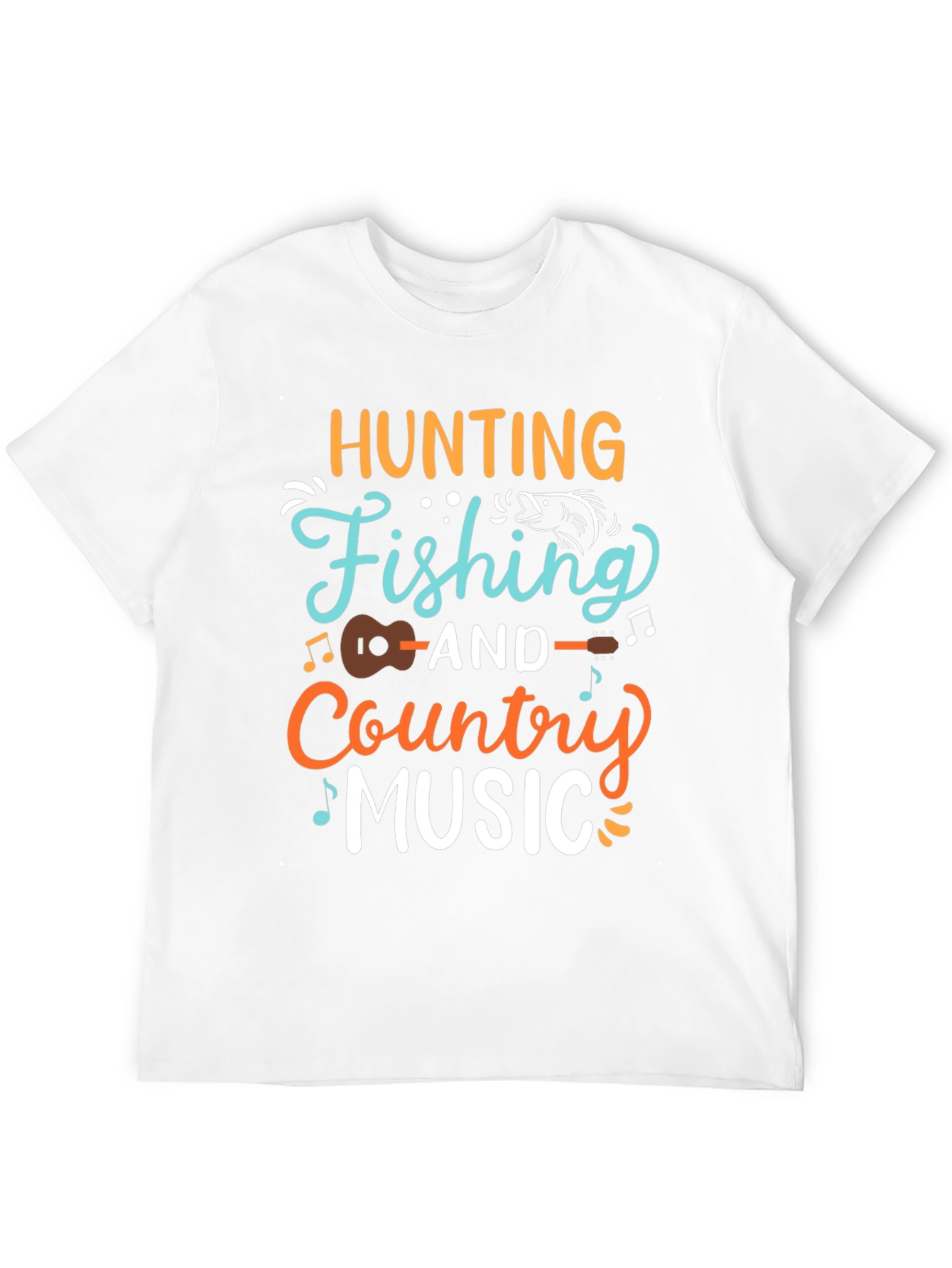 Hunting Fishing Country Music Graphic T-Shirt