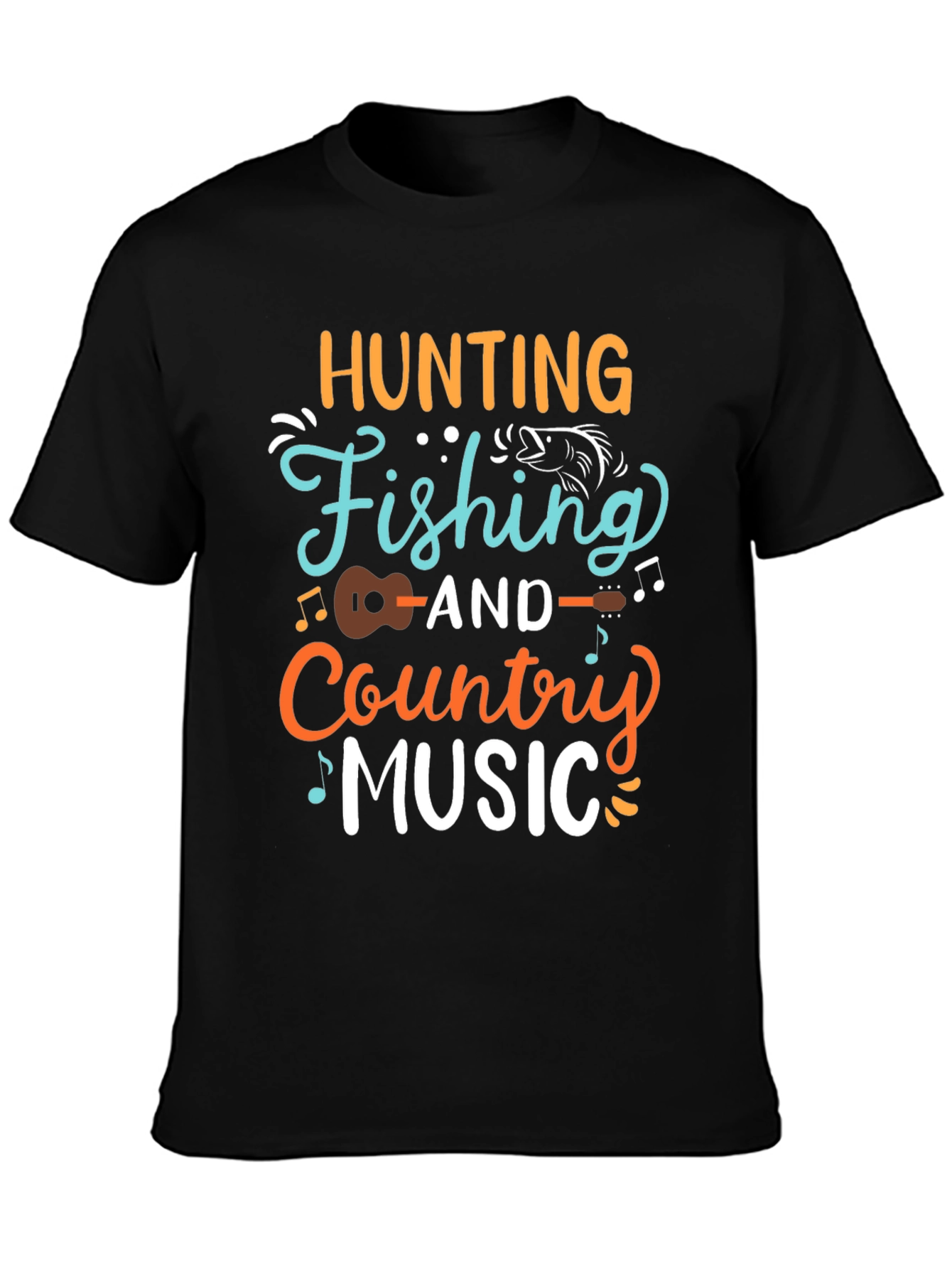 Hunting Fishing Country Music Graphic T-Shirt