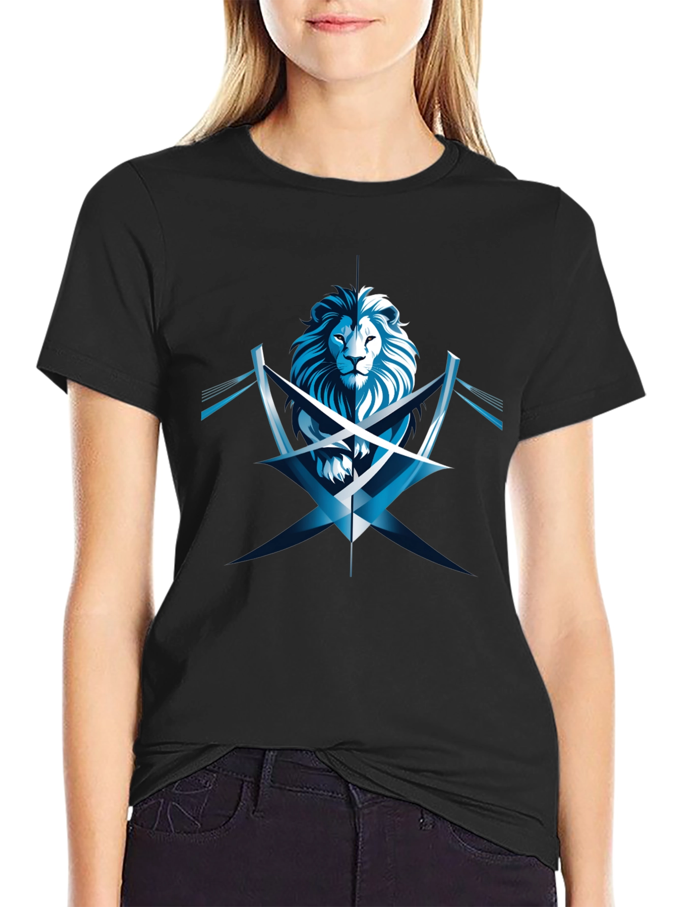 Lion Graphic Black T-Shirt - Modern Style