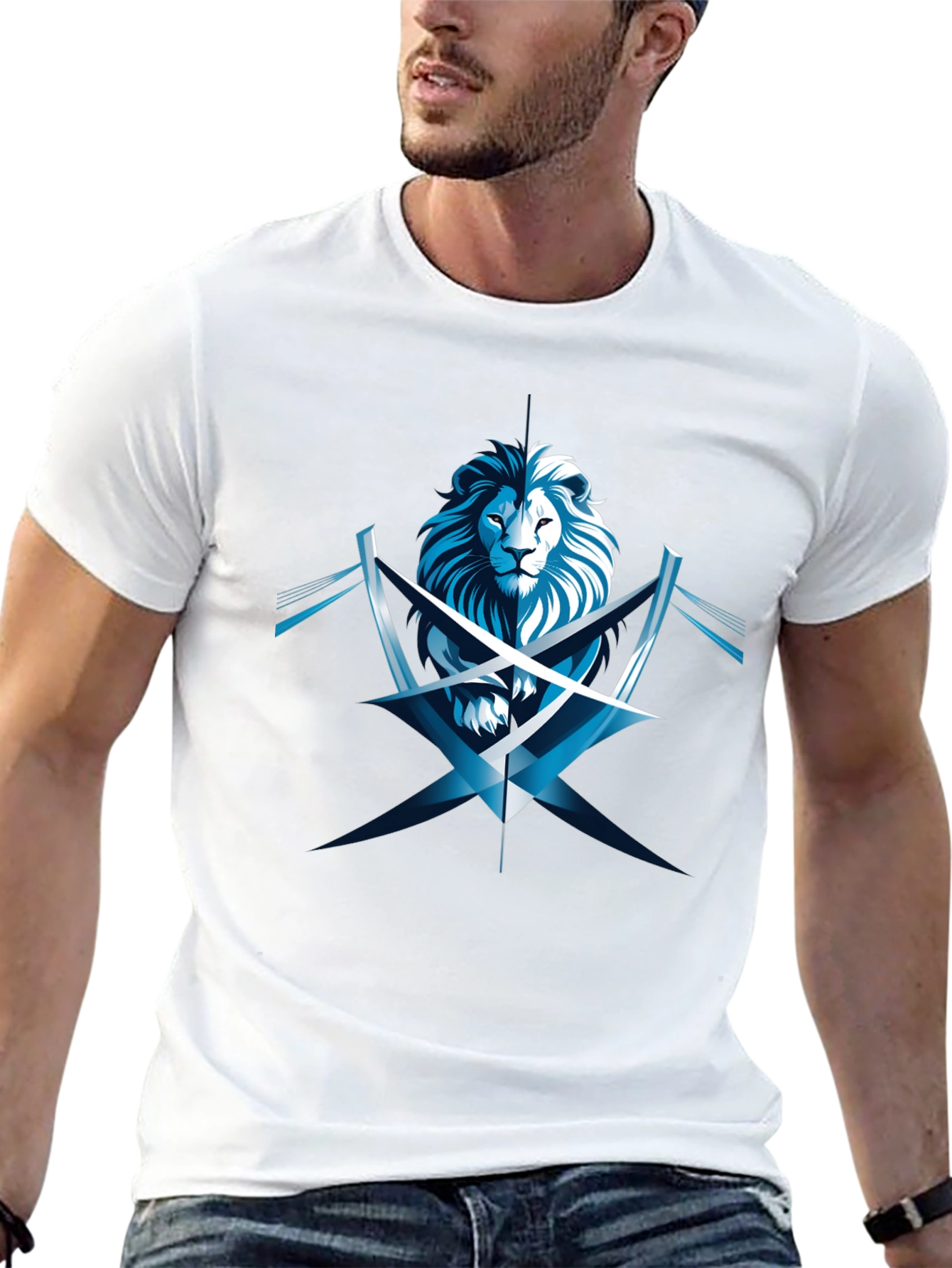 Lion Graphic Black T-Shirt - Modern Style