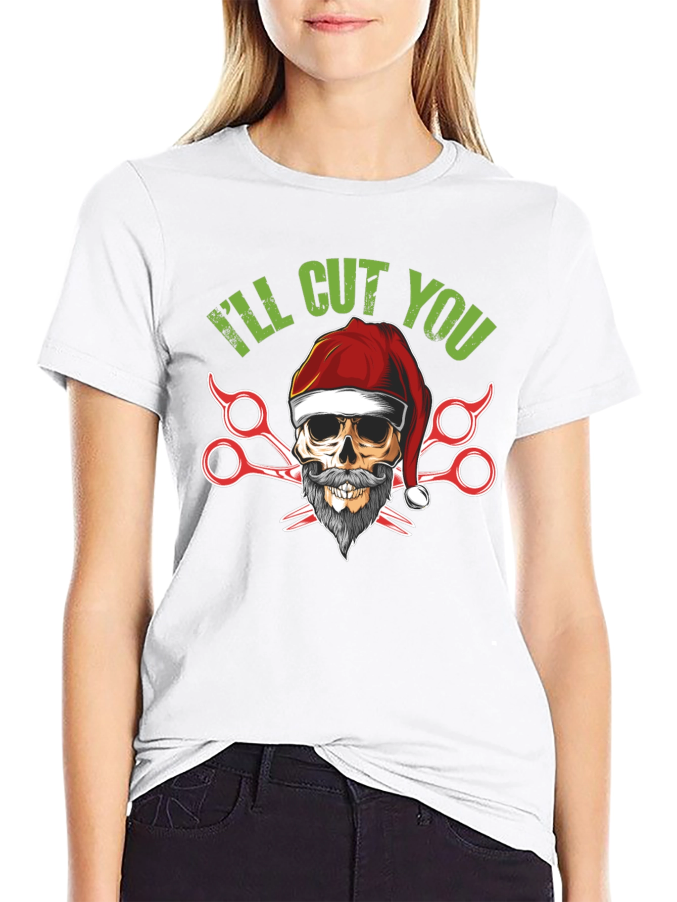 Skull Barber Christmas T-Shirt