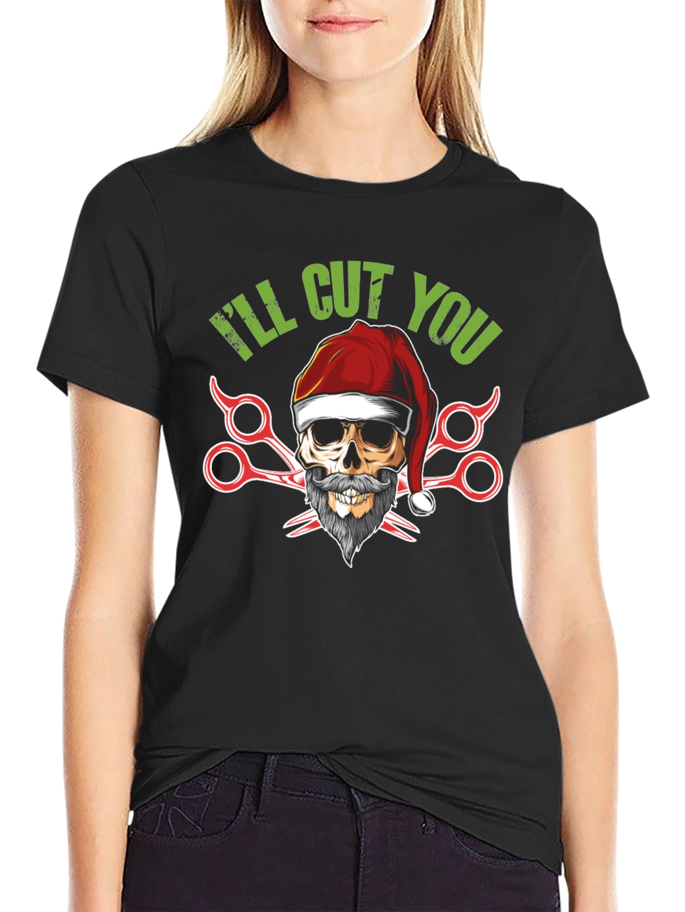 Skull Barber Christmas T-Shirt