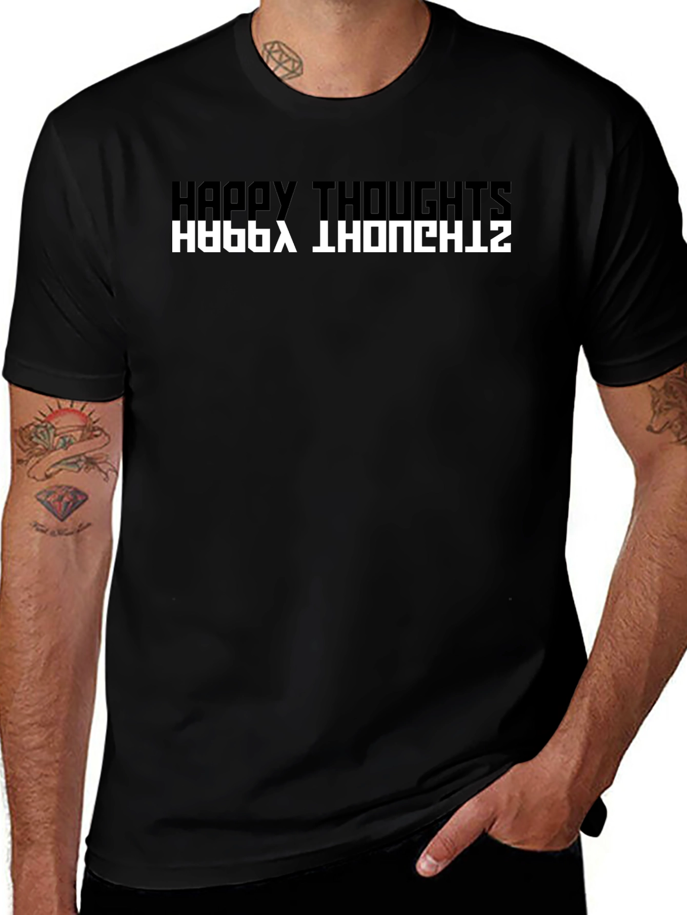 Happy Thoughts Inverted Graphic T-Shirt