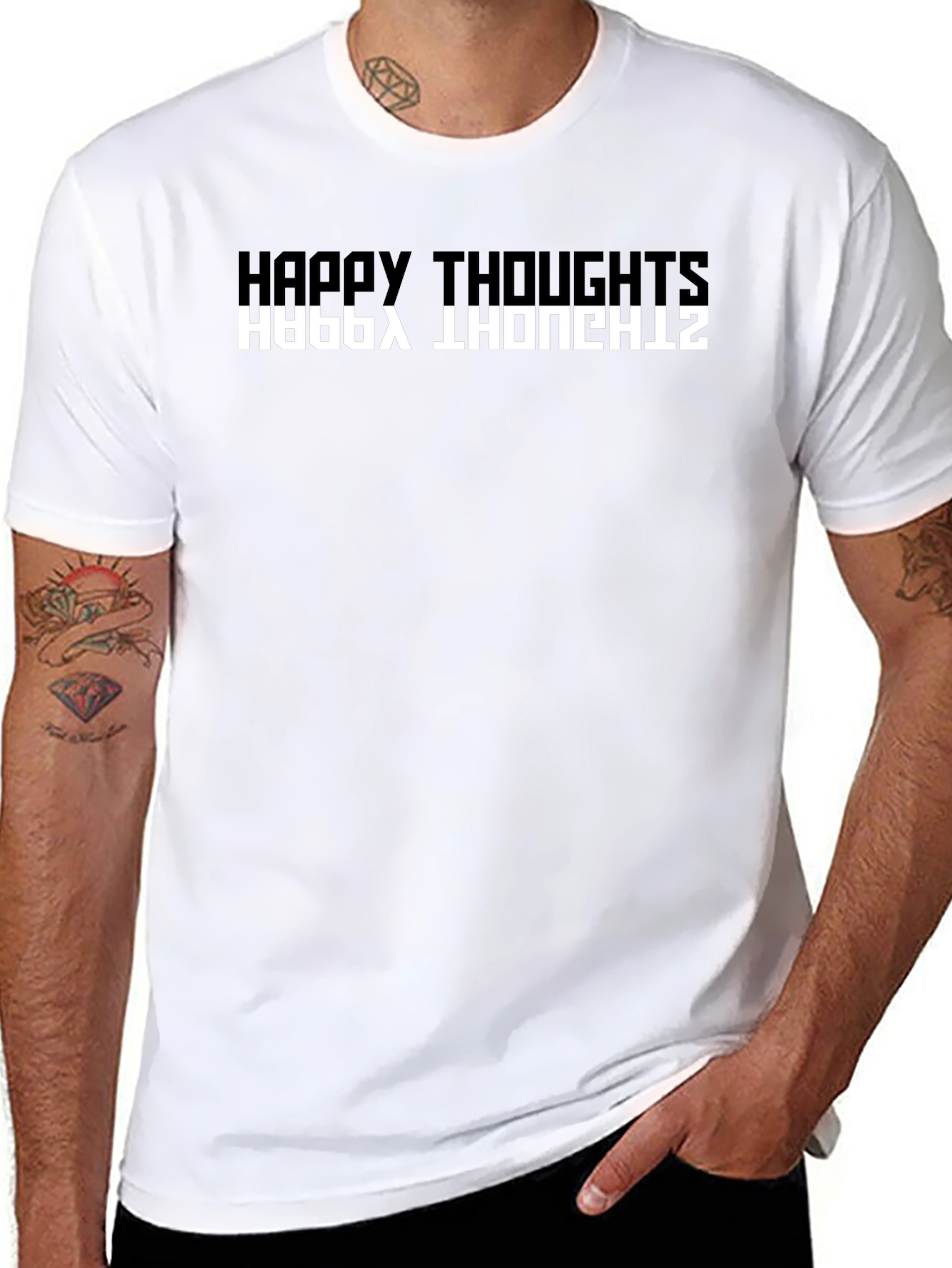 Happy Thoughts Inverted Graphic T-Shirt