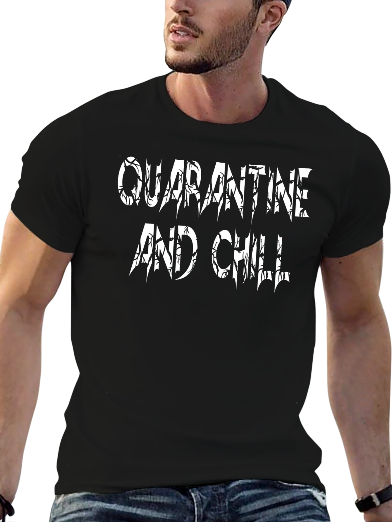 Quarantine and Chill Graphic Tee - Black T-Shirt