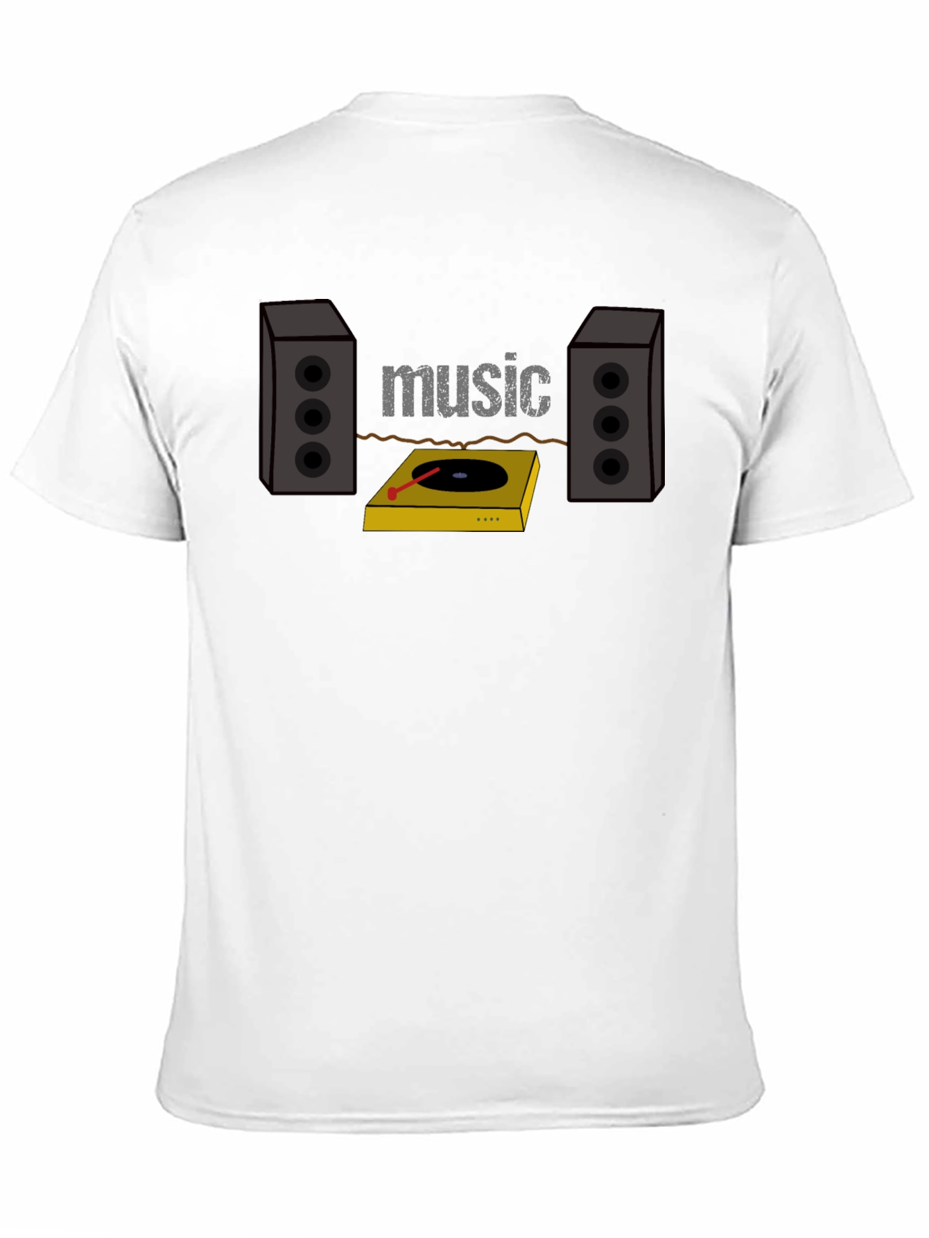 Music Lover Graphic Tee - Turntable & Speakers T-Shirt