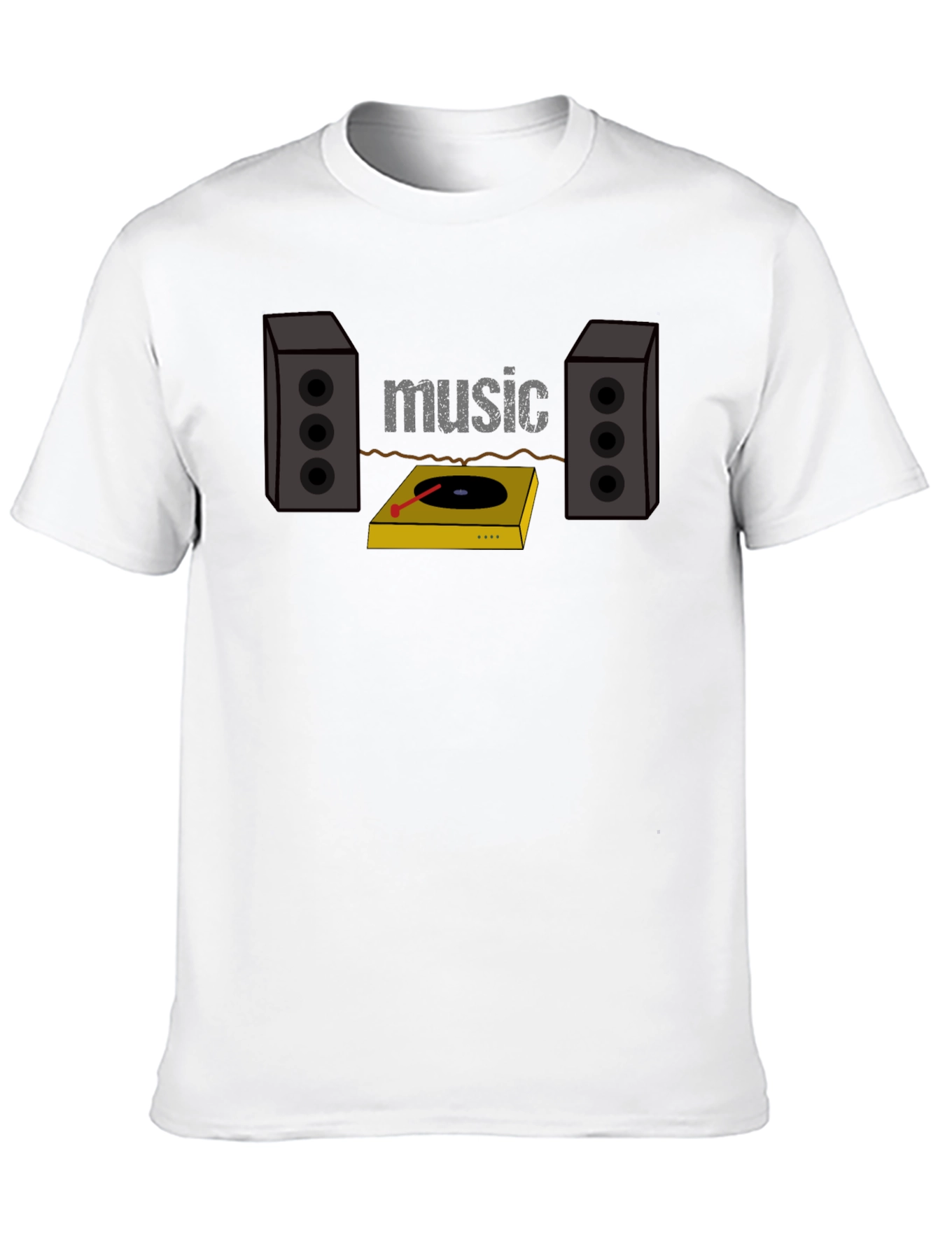 Music Lover Graphic Tee - Turntable & Speakers T-Shirt