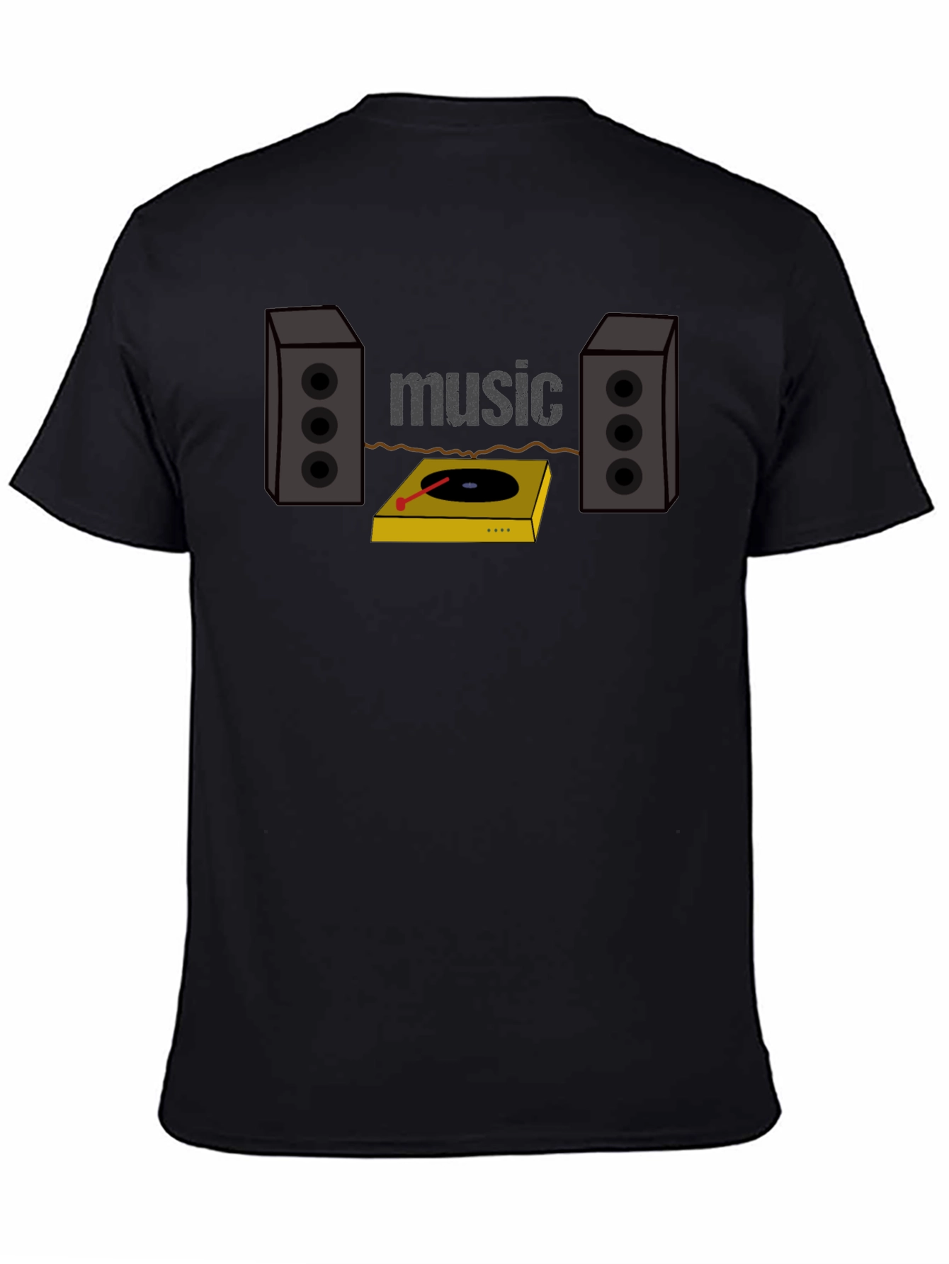 Music Lover Graphic Tee - Turntable & Speakers T-Shirt