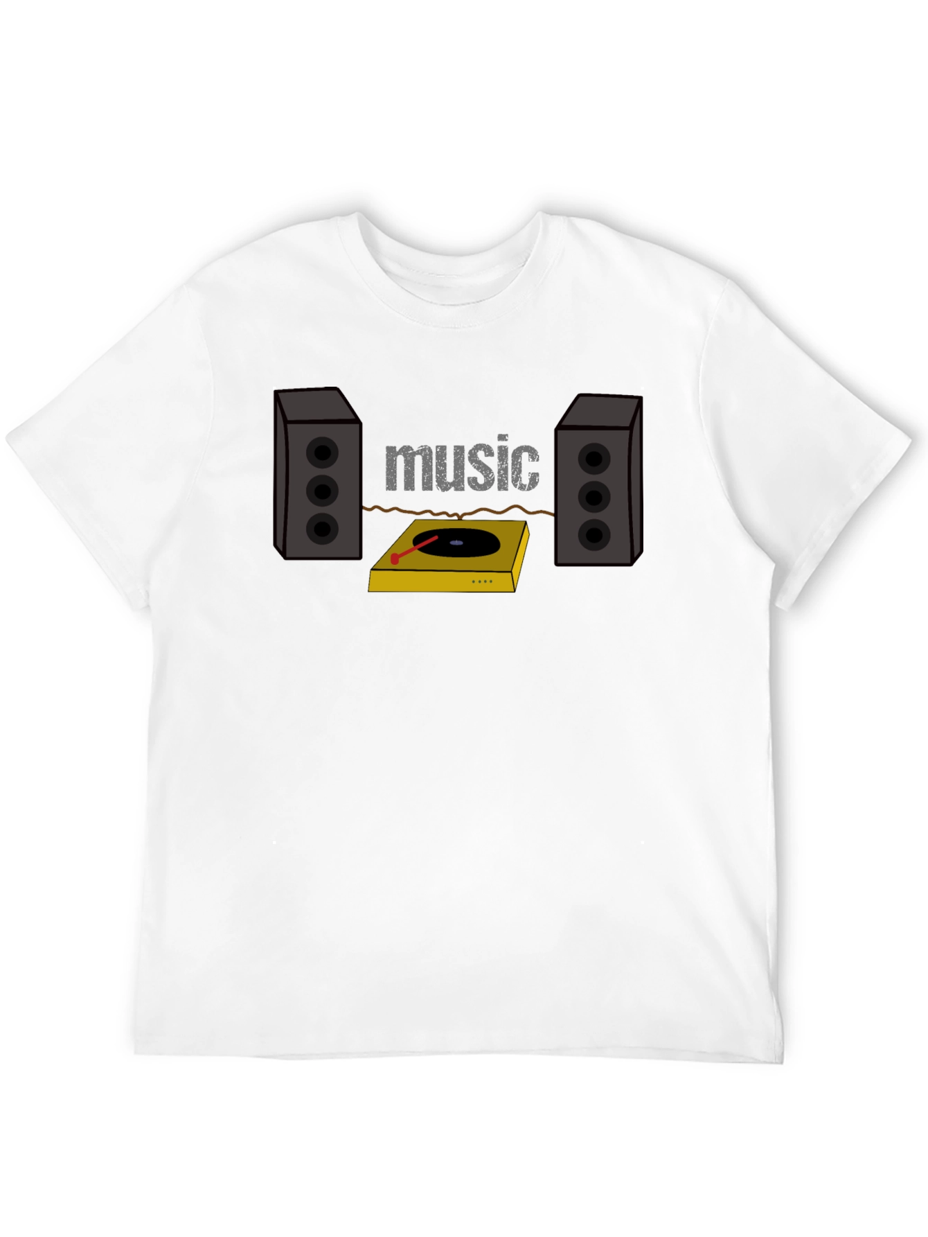 Music Lover Graphic Tee - Turntable & Speakers T-Shirt