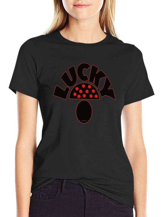 Lucky Mushroom Graphic Tee - Unisex Black T-Shirt