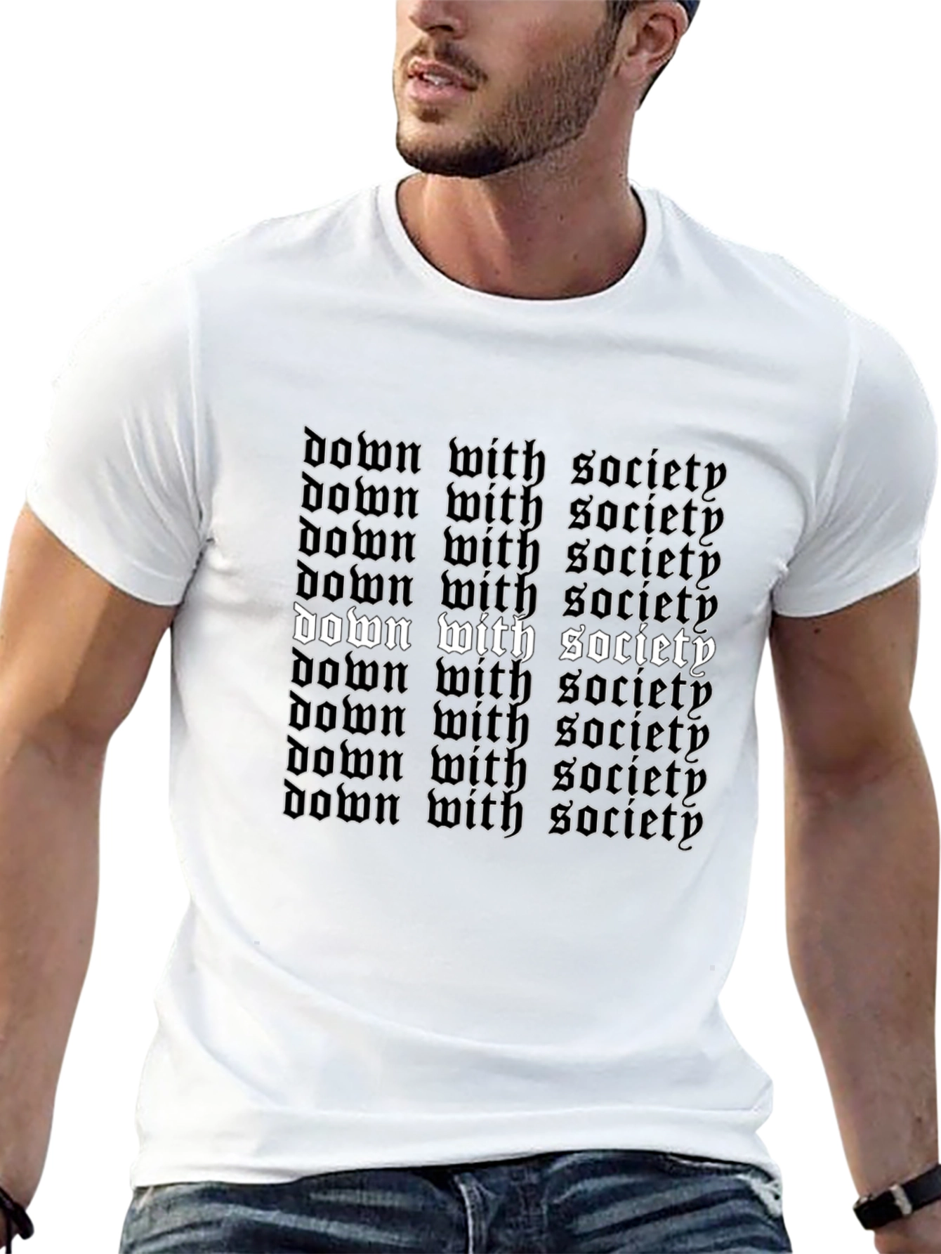 Down With Society Graphic Tee - Black Cotton Shirt
