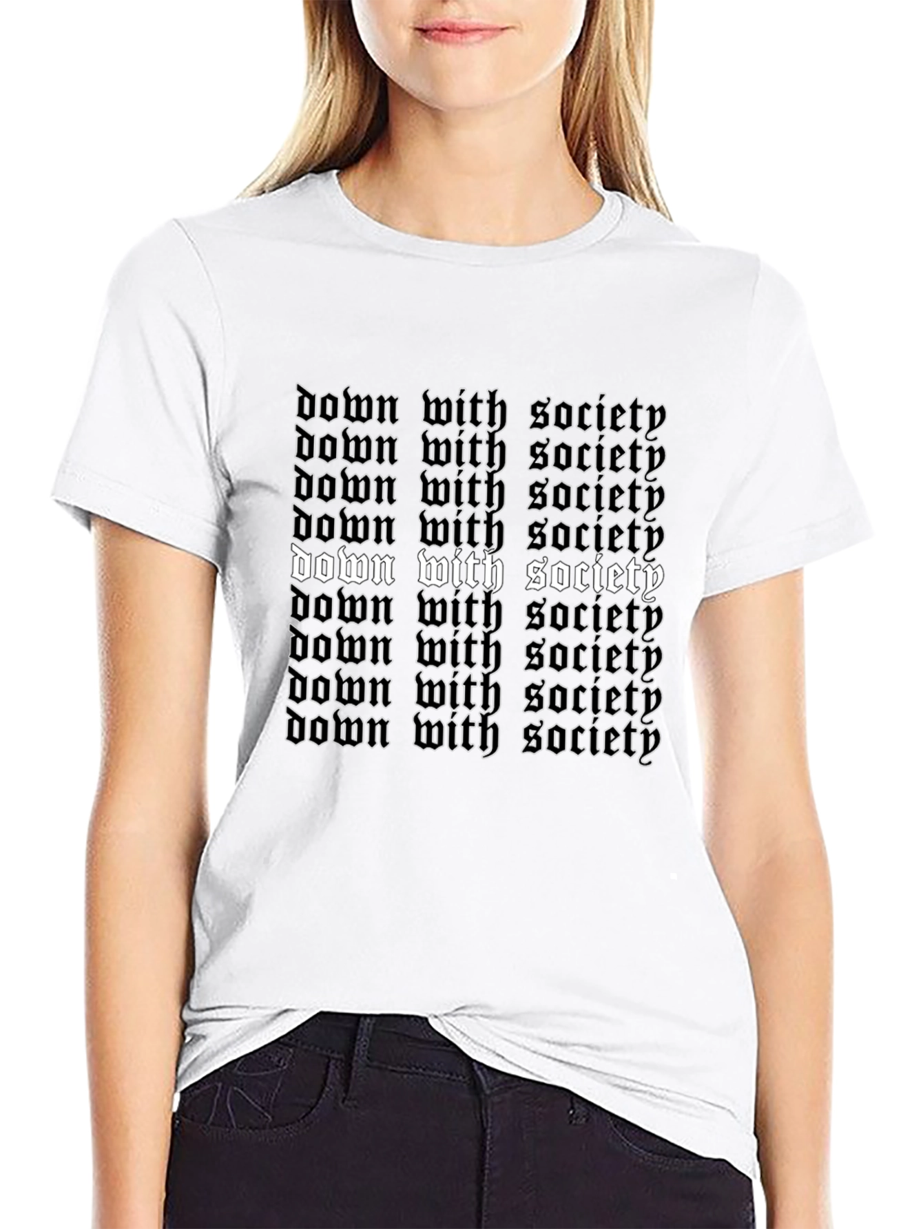 Down With Society Graphic Tee - Black Cotton Shirt