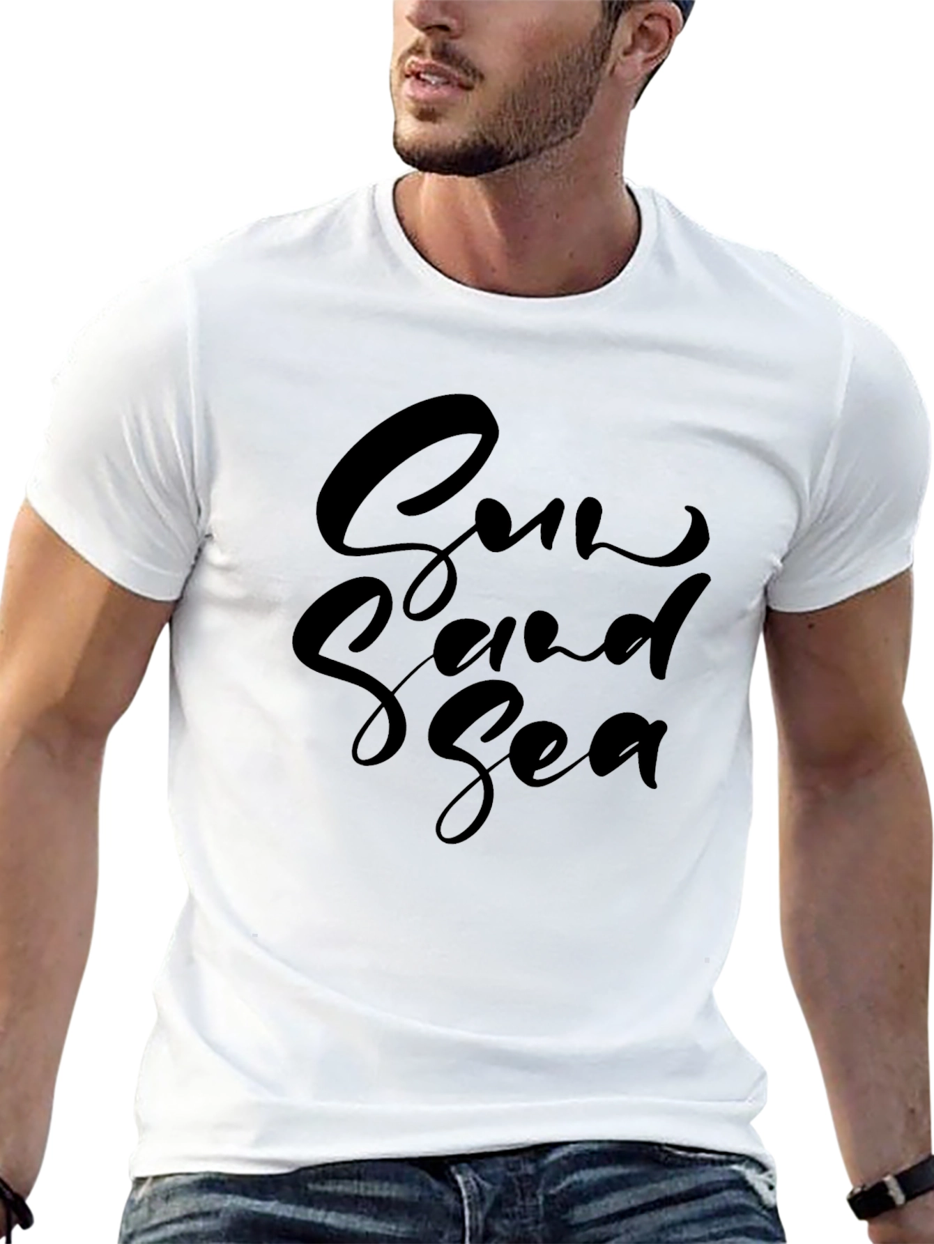 Sun Sand Sea Black Graphic Tee