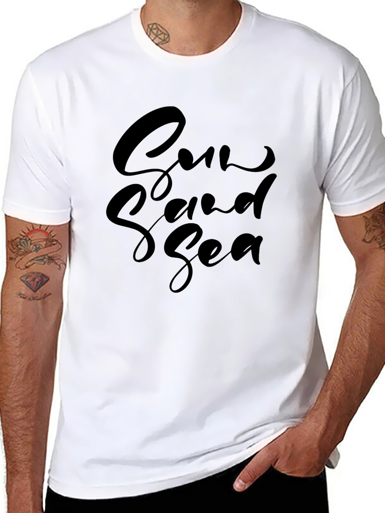 Sun Sand Sea Black Graphic Tee