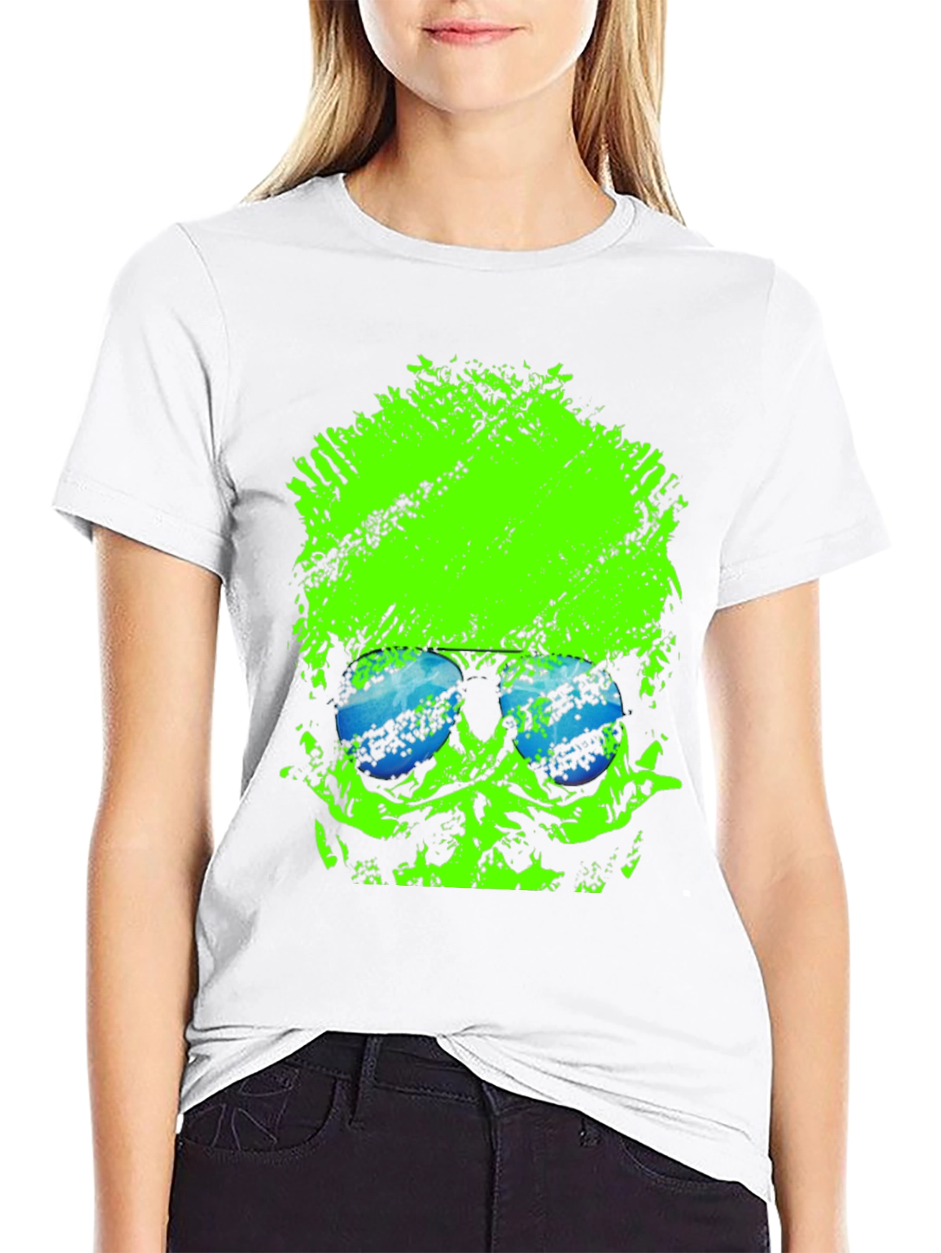 Neon Skull Graphic Black T-Shirt
