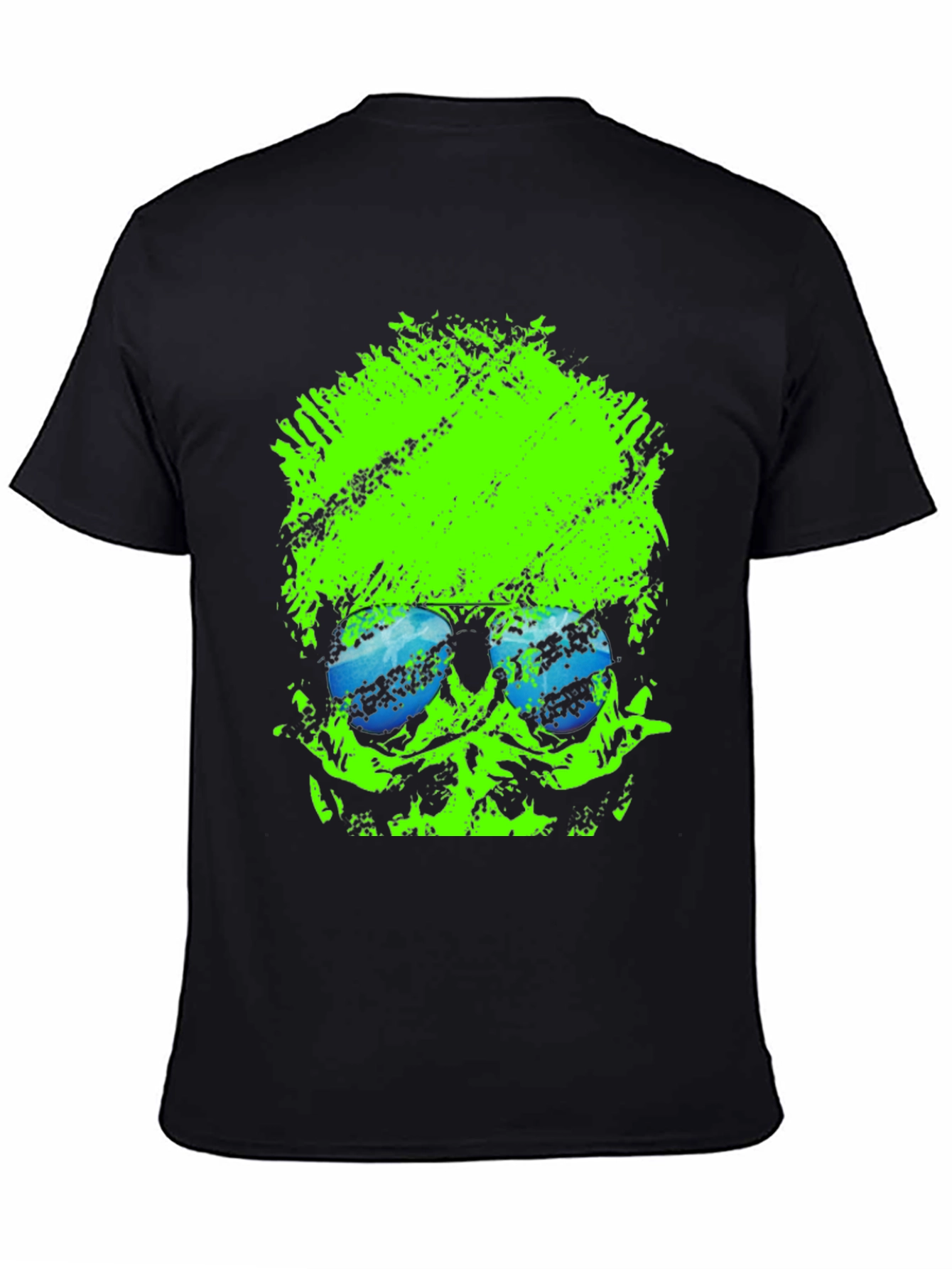 Neon Skull Graphic Black T-Shirt