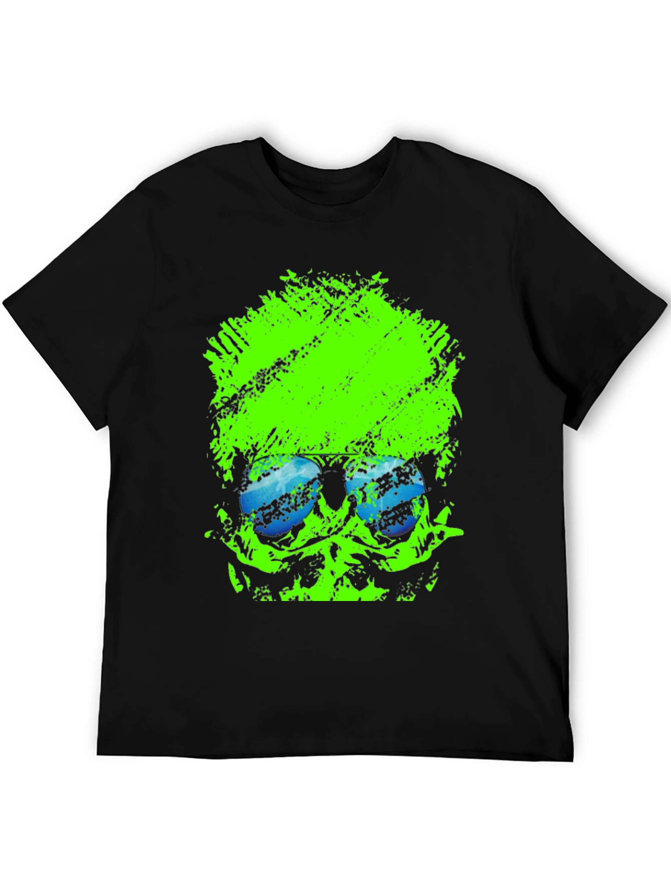 Neon Skull Graphic Black T-Shirt