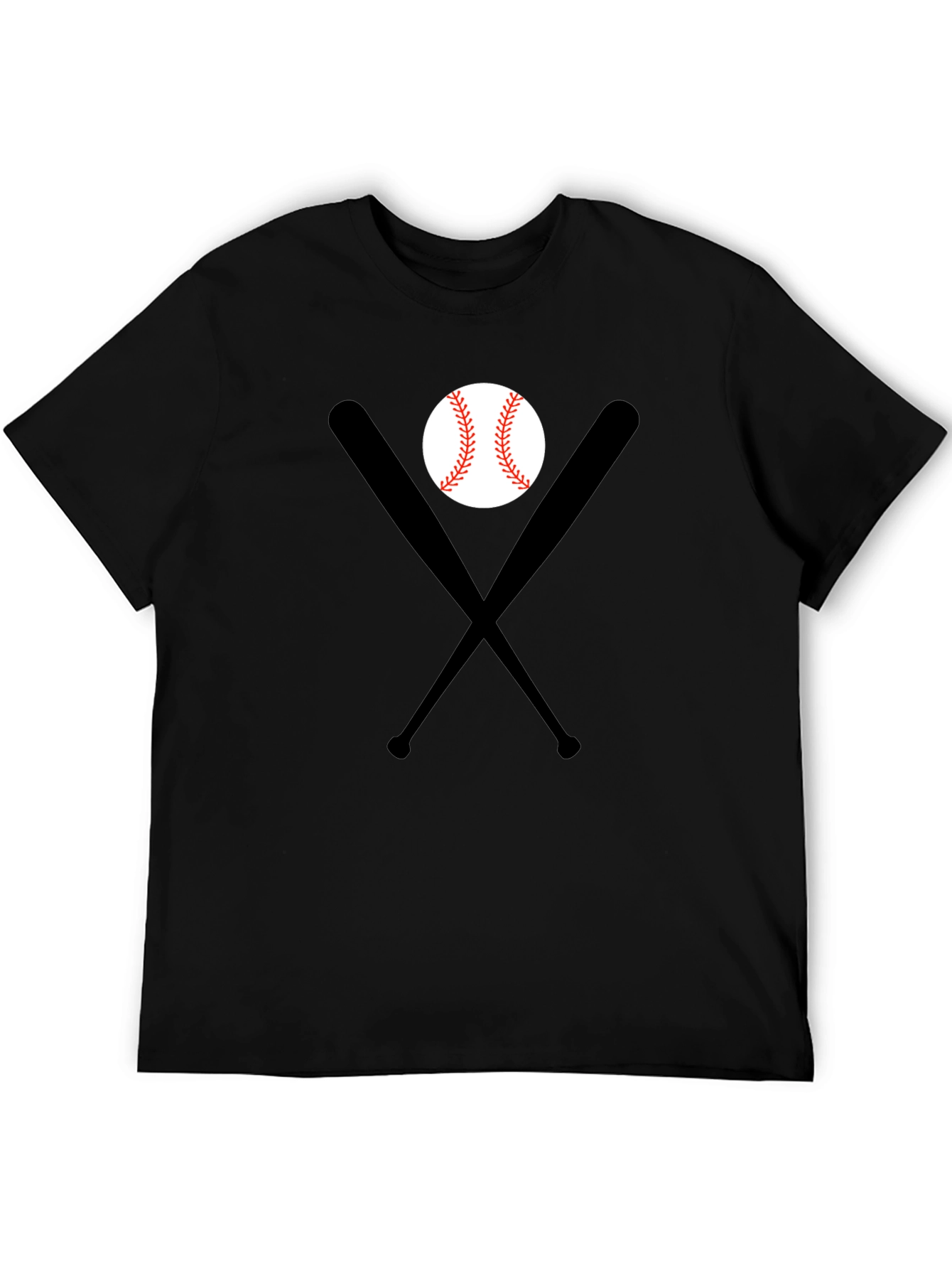 Baseball Bats & Ball Black T-Shirt